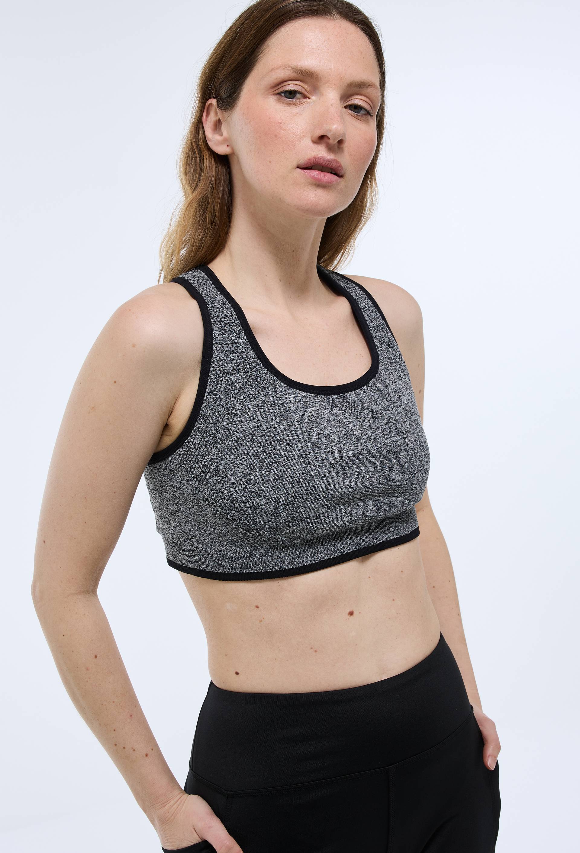 Brassière de sport reversible, Noir, swatch image