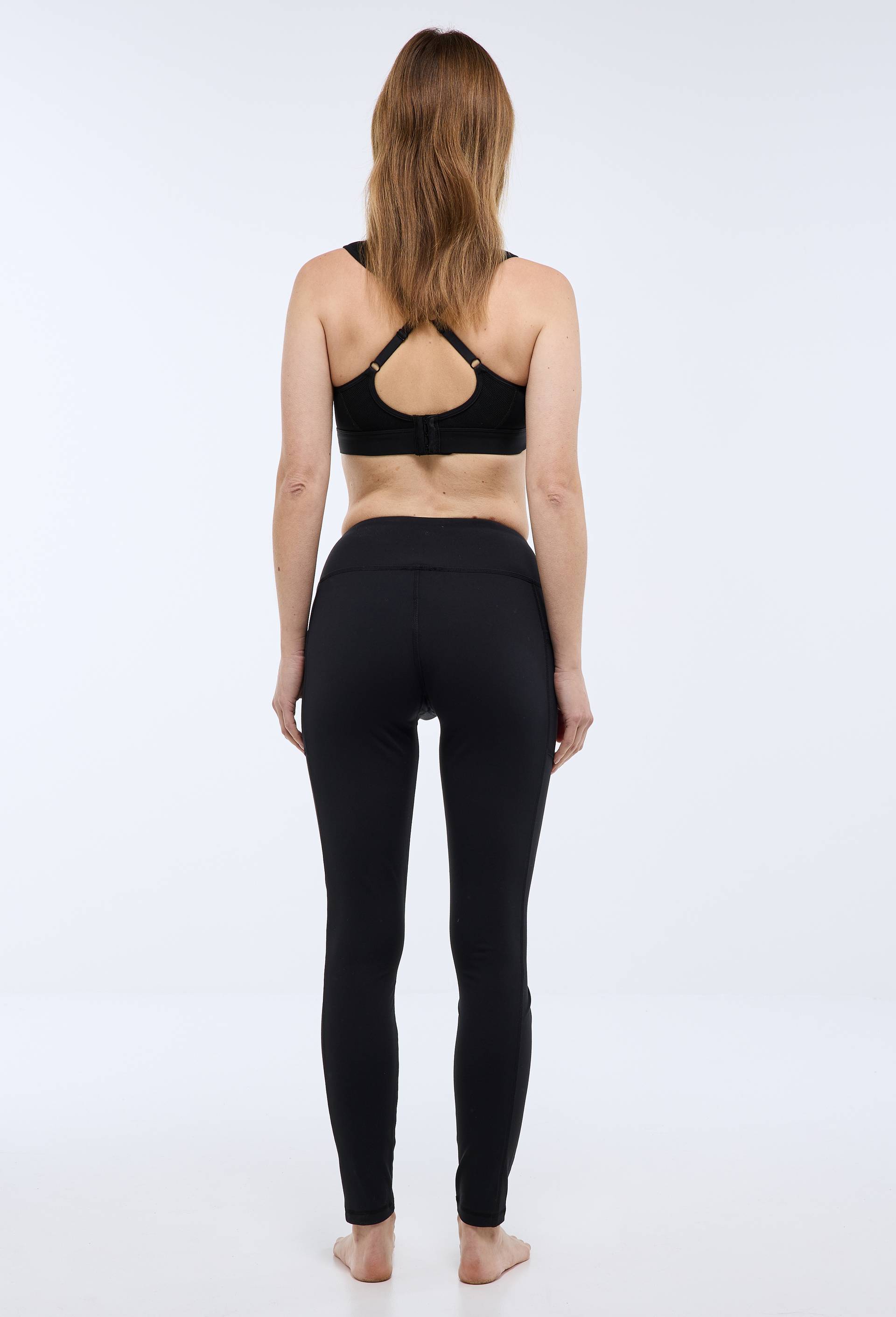 Legging de sport effet peau de p&ecirc;che avec poches, Noir, large image number 1.0