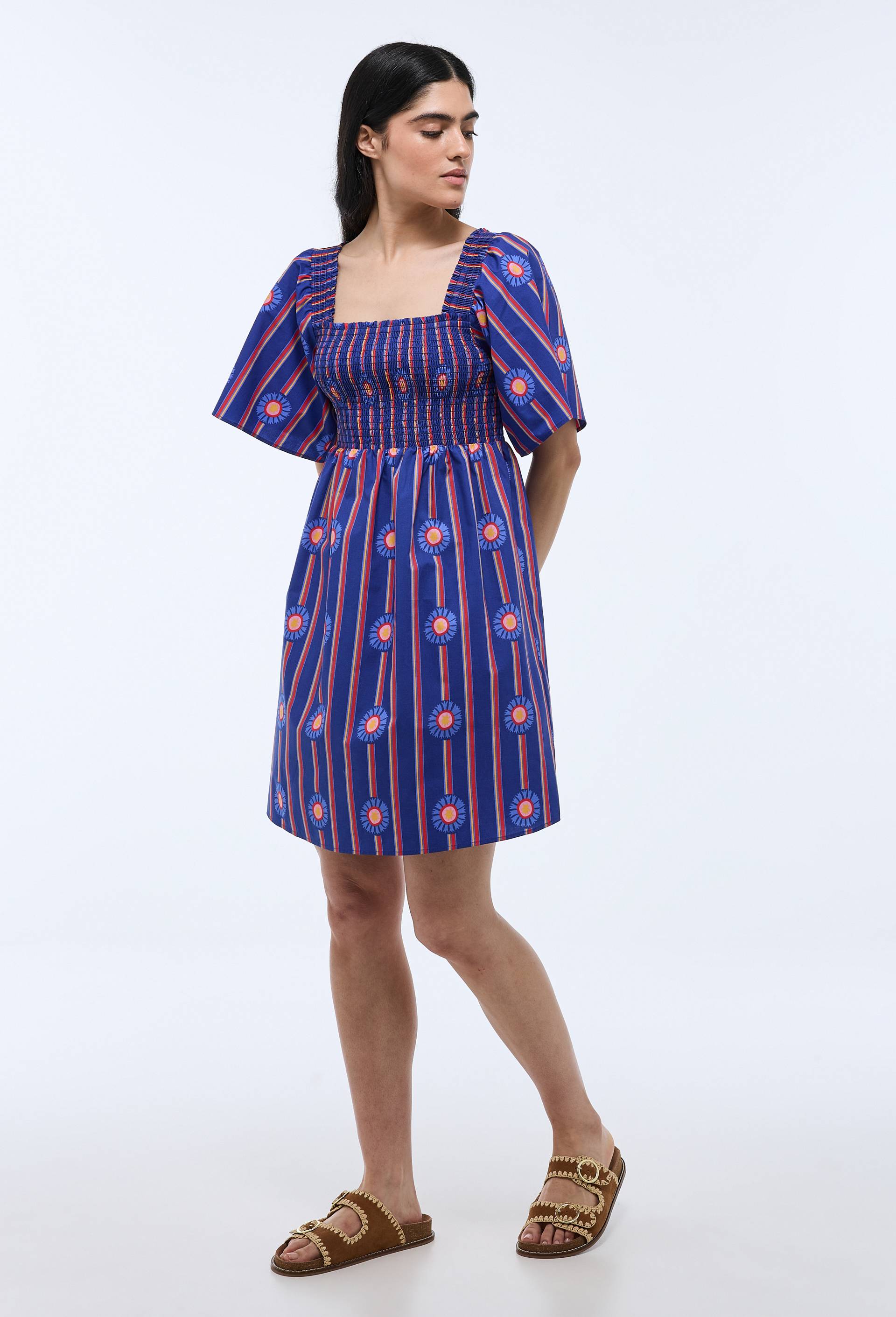 Robe Imprimée Robe Monoprix Robe Mini à Manches Courtes Et à