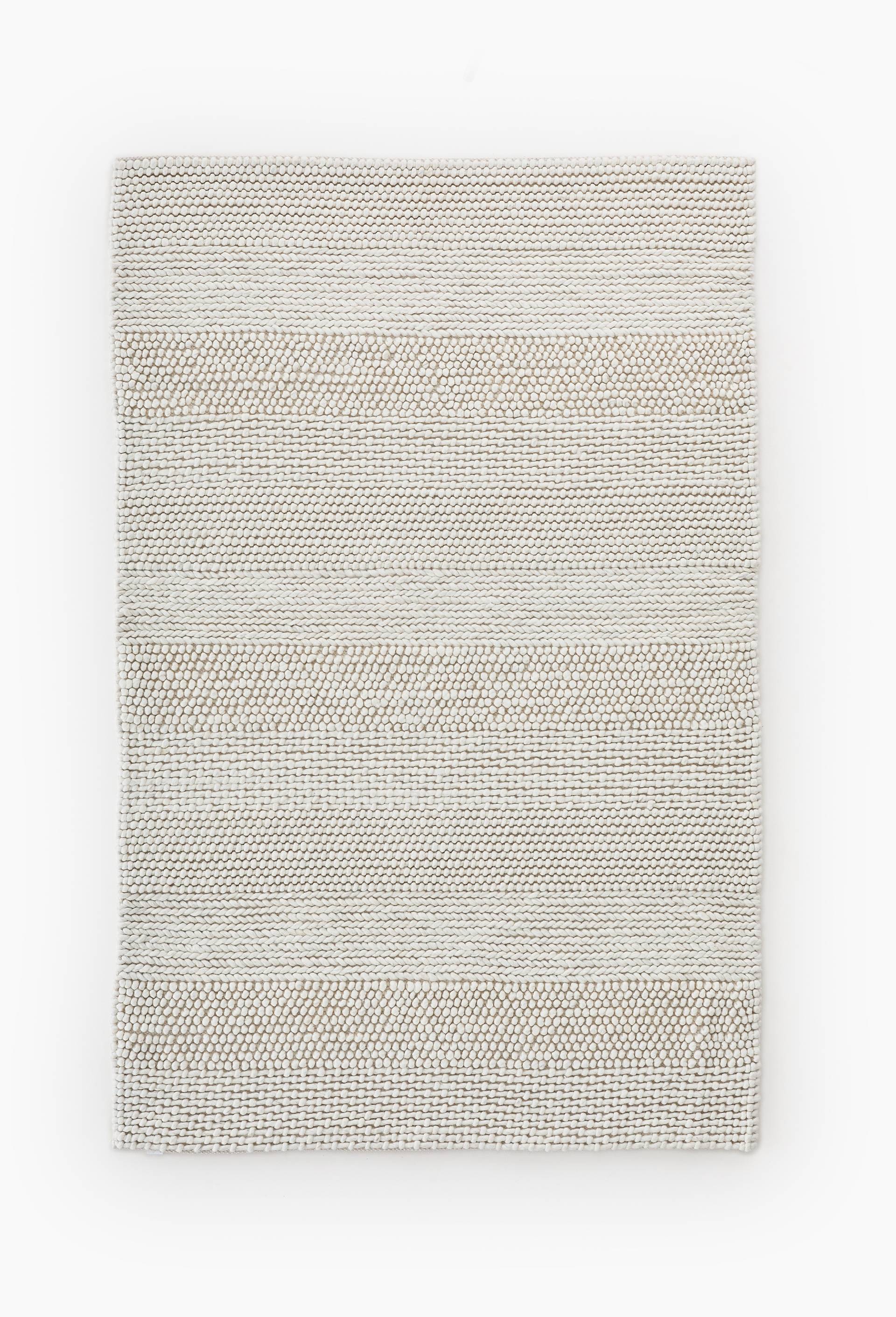 Tapis laine effet tricot, 120x180cm, 100% laine, Ecru, large image number 1