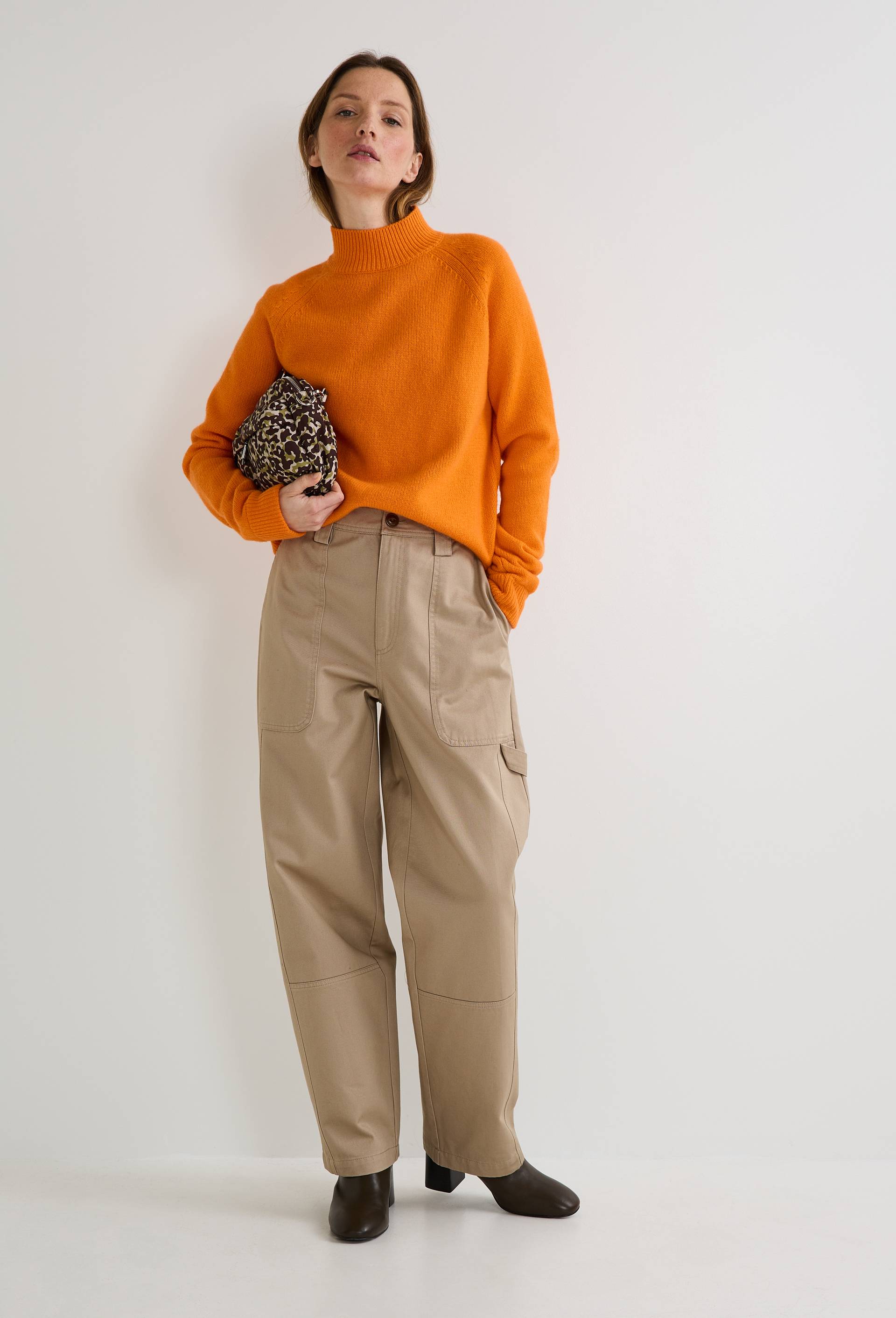 Pantalon cargo en coton, Beige, large image number 1