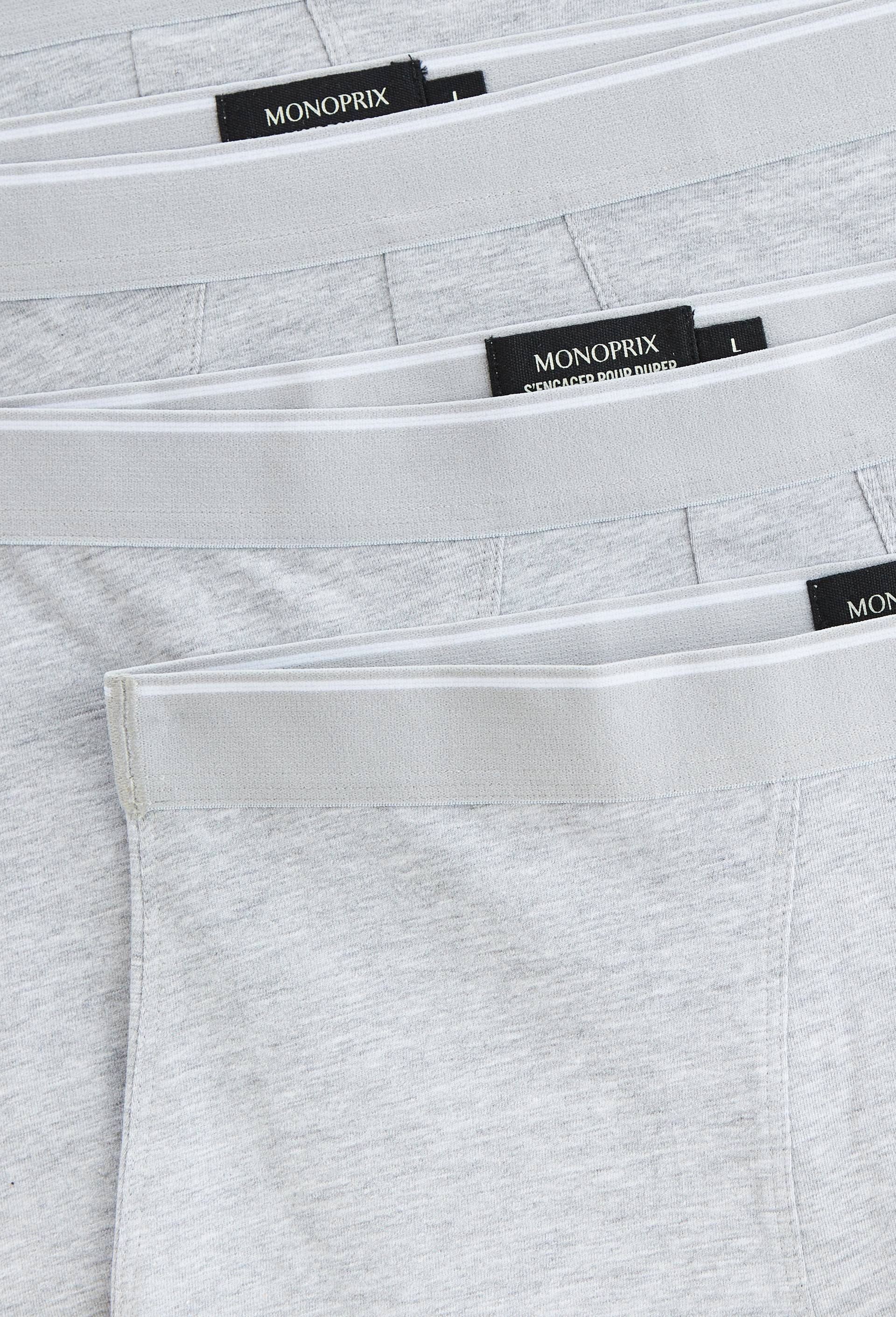 Lot de 4 boxers en coton bio, certifi&eacute; OEKO-TEX, Gris, large image number 1