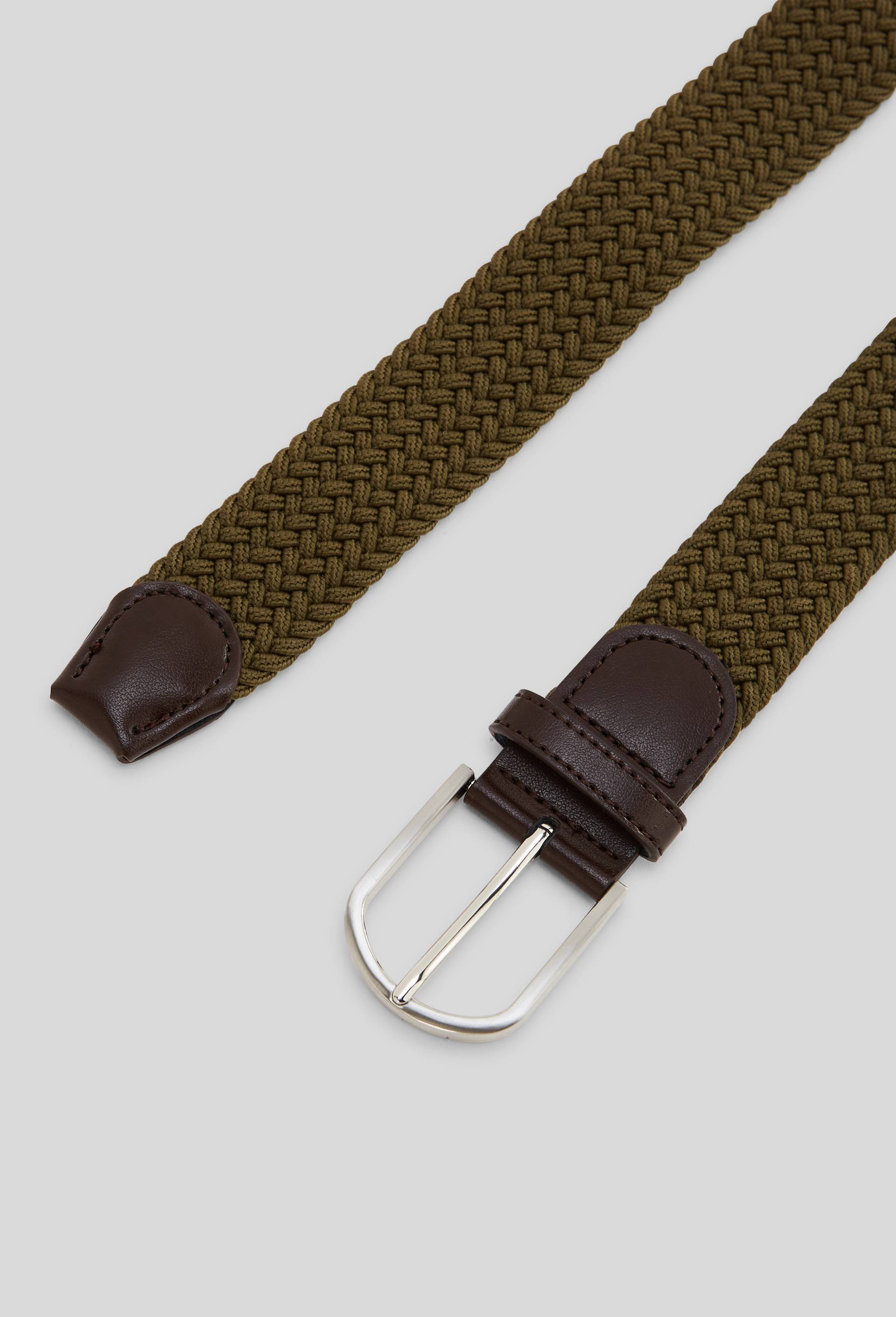 Ceinture &eacute;lastiqu&eacute;e unie, Vert fonc&eacute;, large image number 1