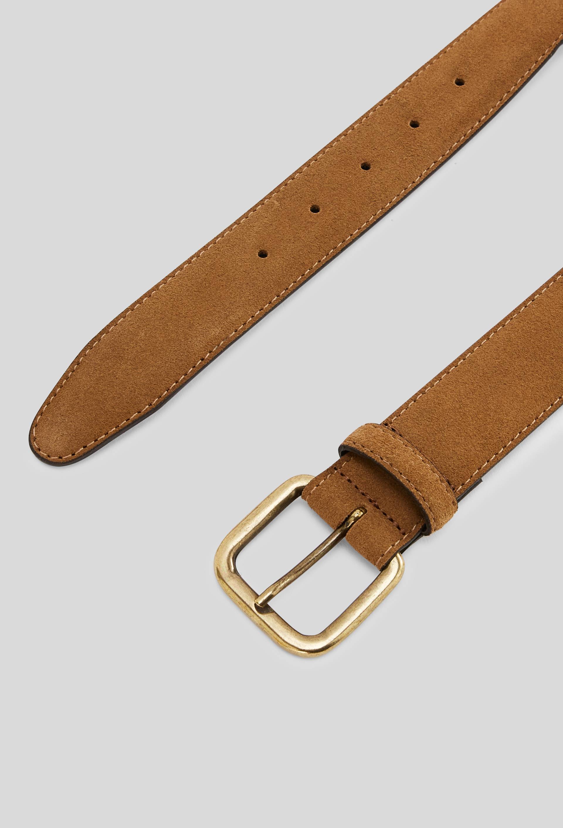 Ceinture en cuir su&eacute;d&eacute;, Beige, large image number 1