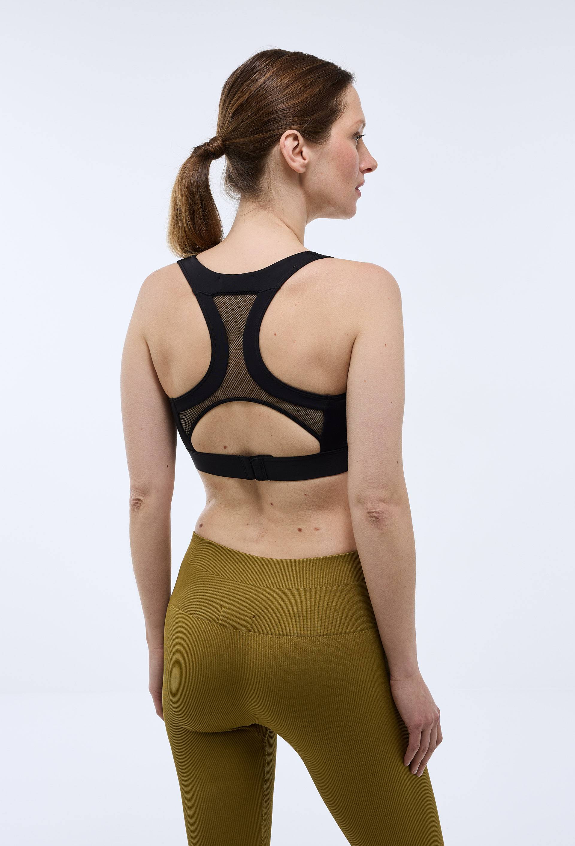 Brassi&egrave;re de sport avec d&eacute;tail r&eacute;sille, Noir, large image number 1