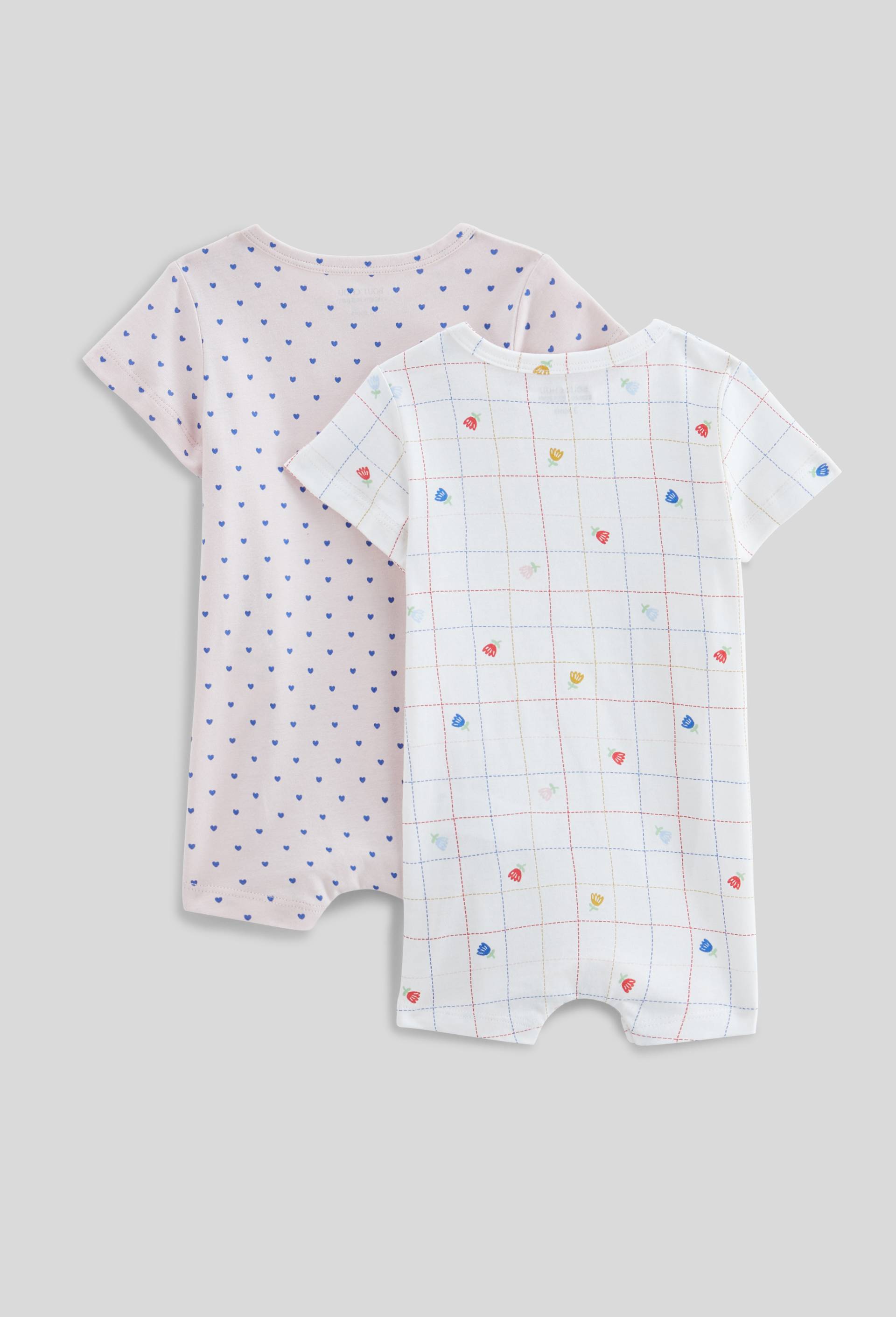Lot de 2 combinaisons courtes en coton BIO GOTS, Ecru, large image number 1