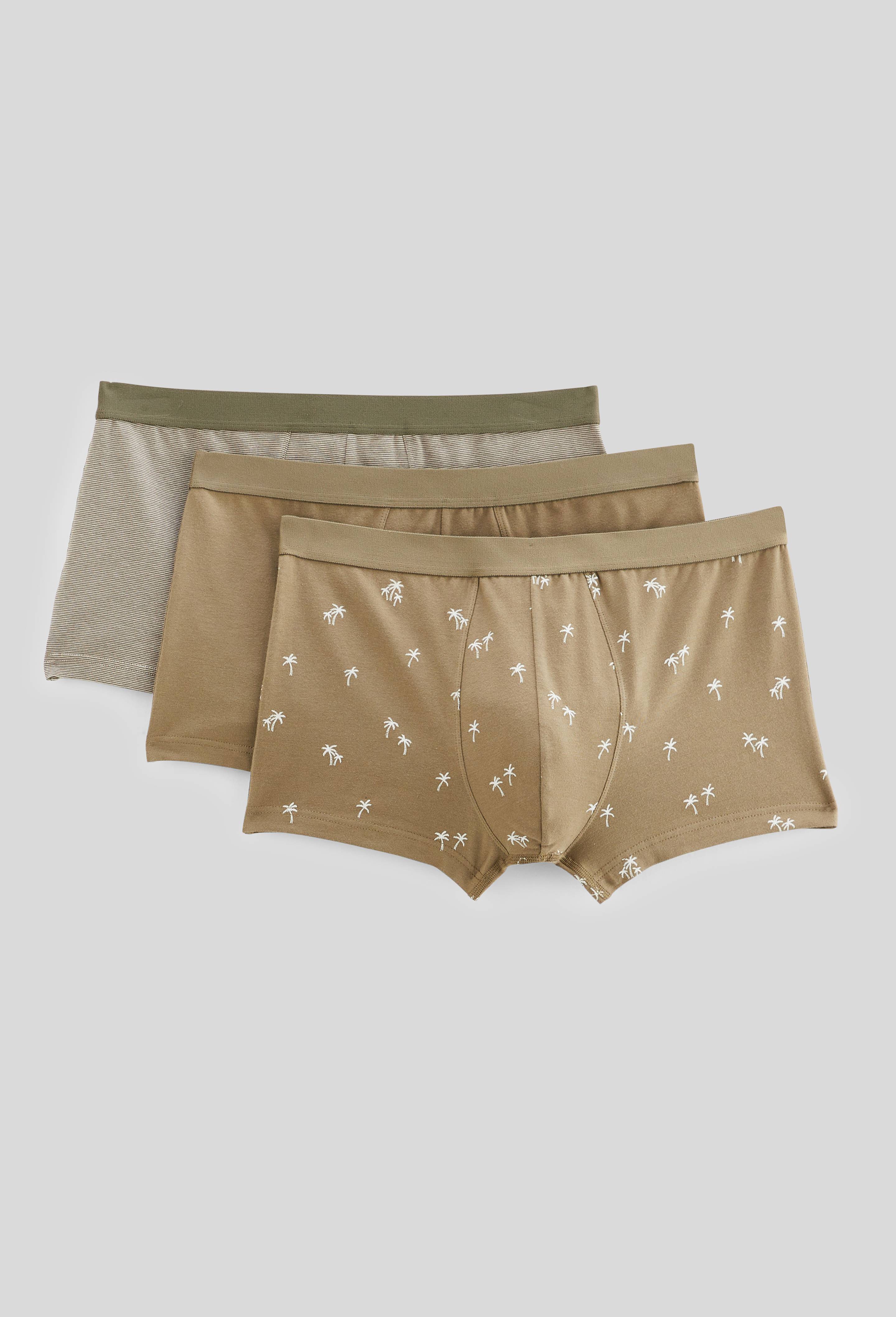 Lot de 3 boxers &agrave; imprim&eacute; en coton BIO GOTS, Vert fonc&eacute;, large image number 0