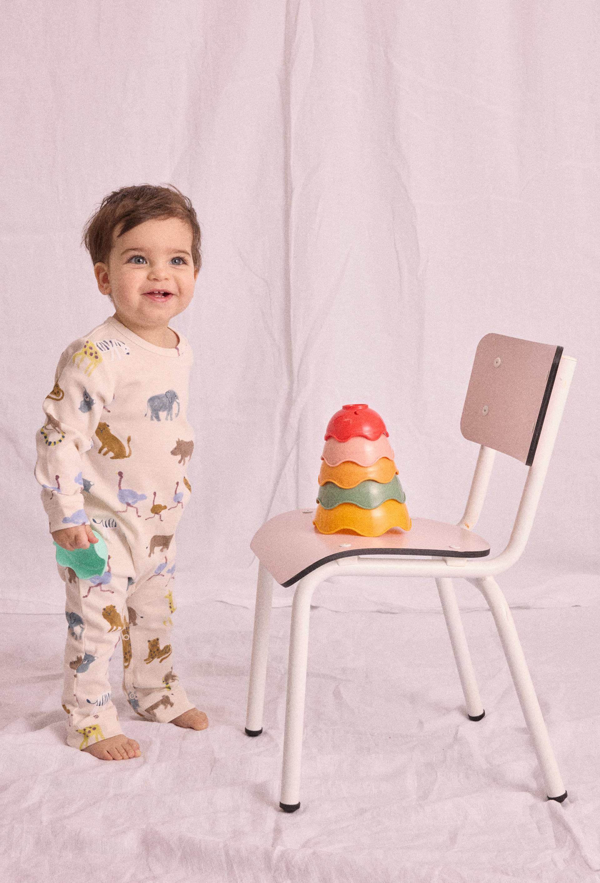 Dors-bien imprimé et doudou, Beige clair, large image number 0
