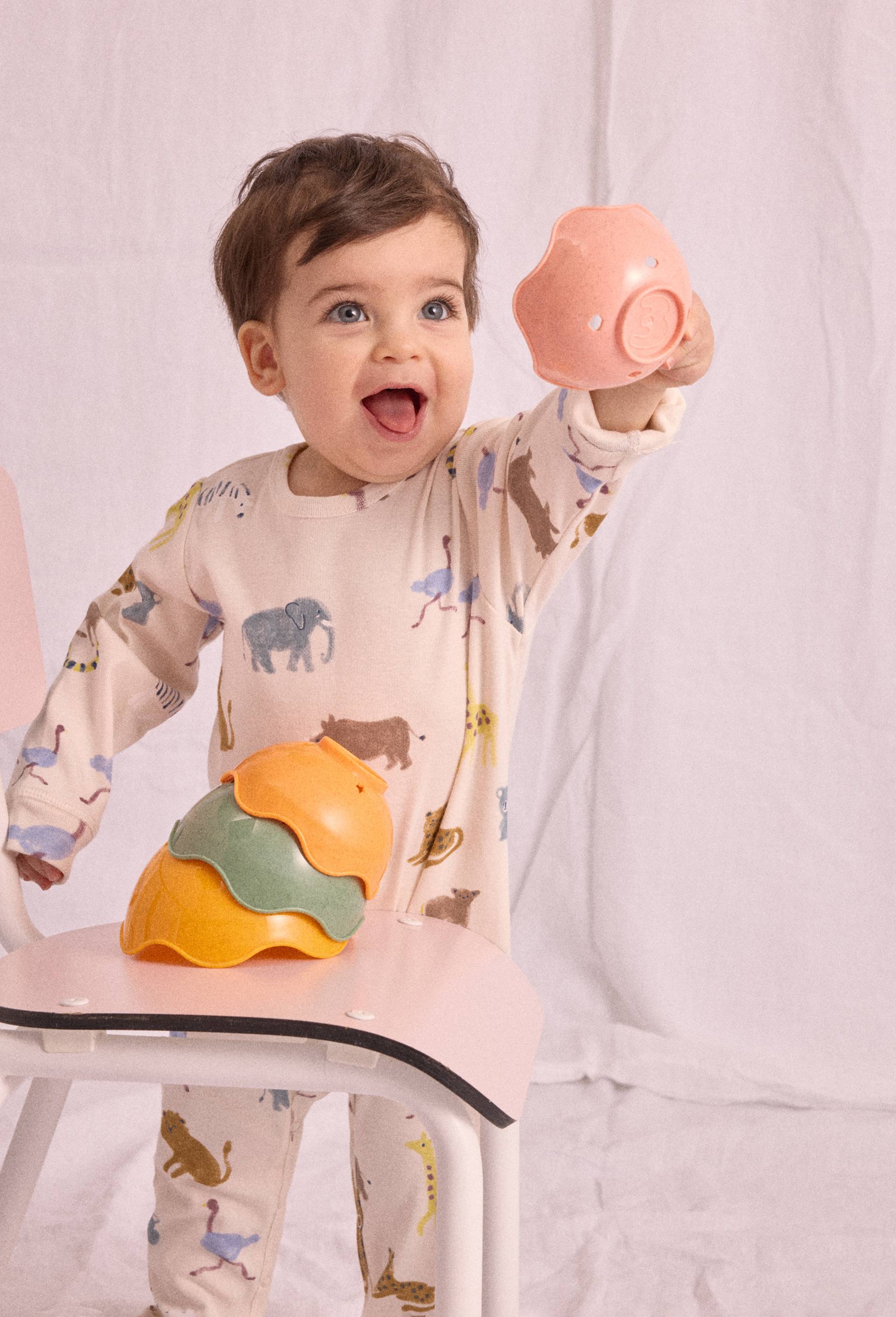 Dors-bien imprimé et doudou, Beige clair, large image number 1