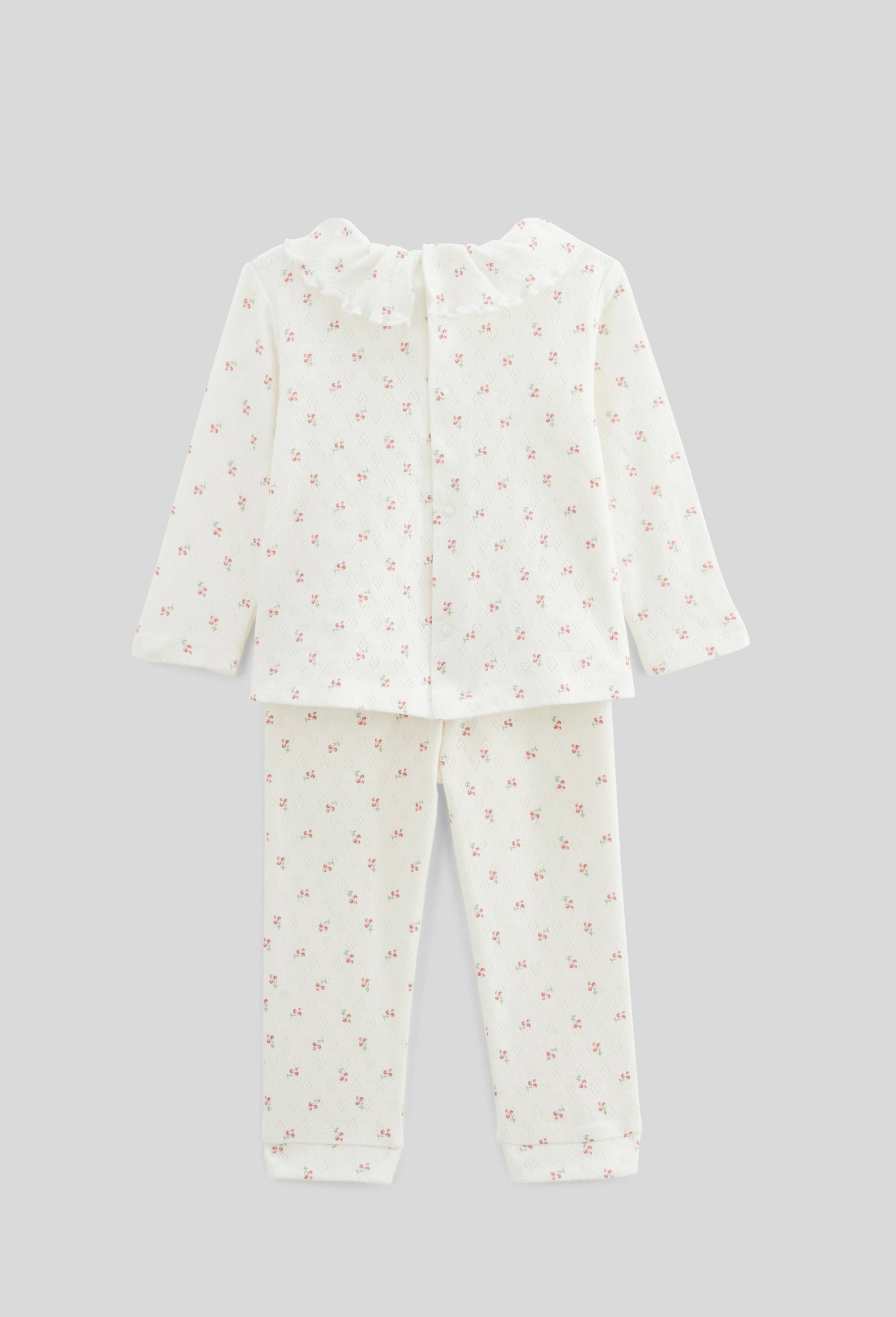 Pyjama 2 pièces en pointelle, Ecru, large image number 1