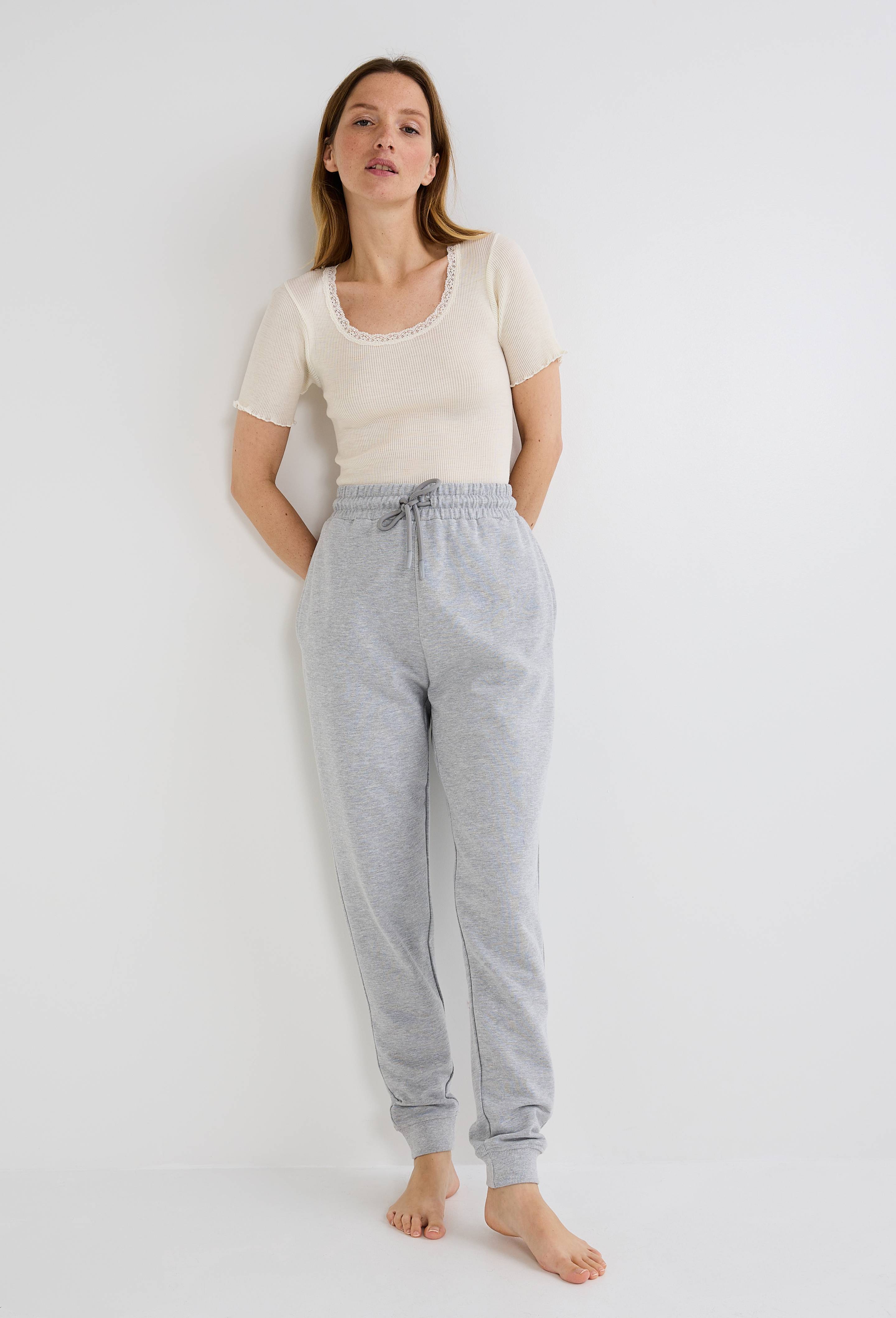 Pantalon de jogging en molleton de coton BIO GOTS, Gris, large image number 0