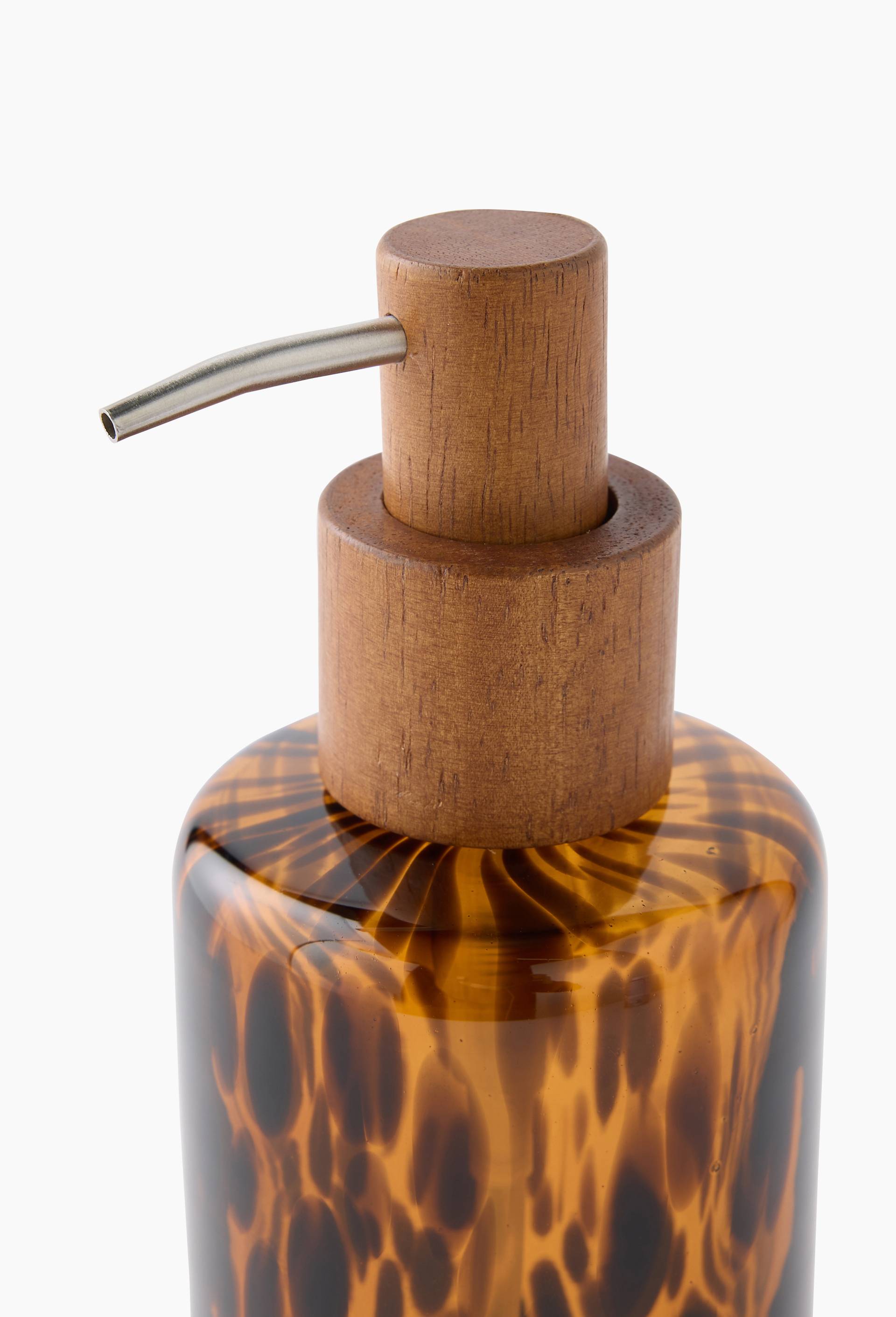 Distributeur de savon, D7,5x18,4cm, en verre, Beige clair, large image number 1
