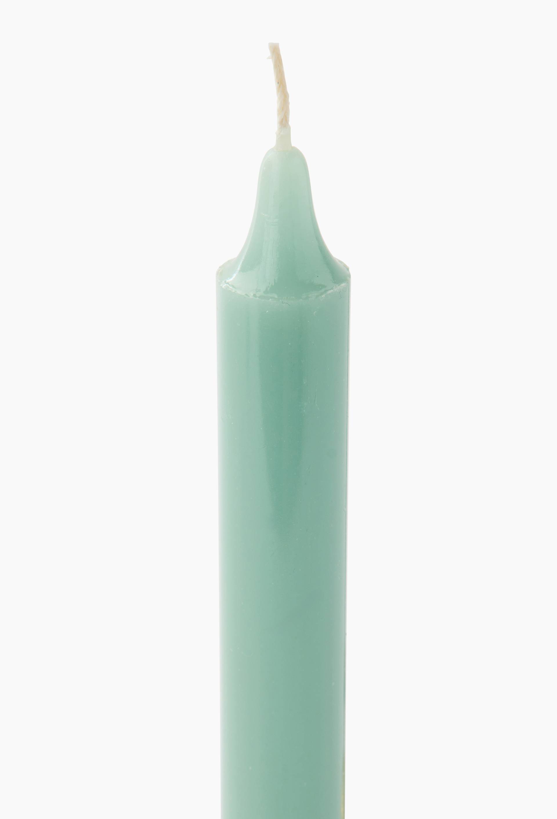 Lot de 2 bougies droites llaqu&eacute;es, Vert, large image number 1