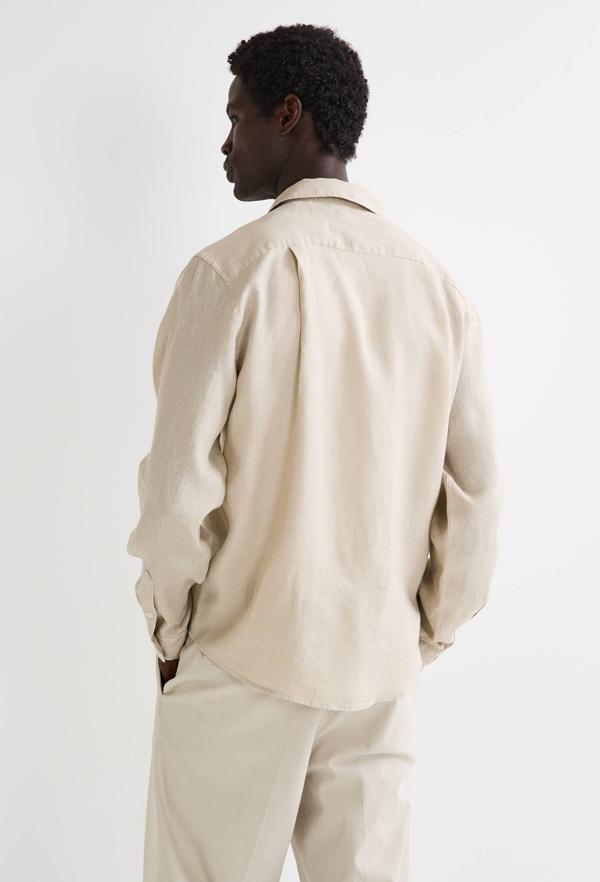 Chemise manches longues en lin, Beige clair, large image number 1
