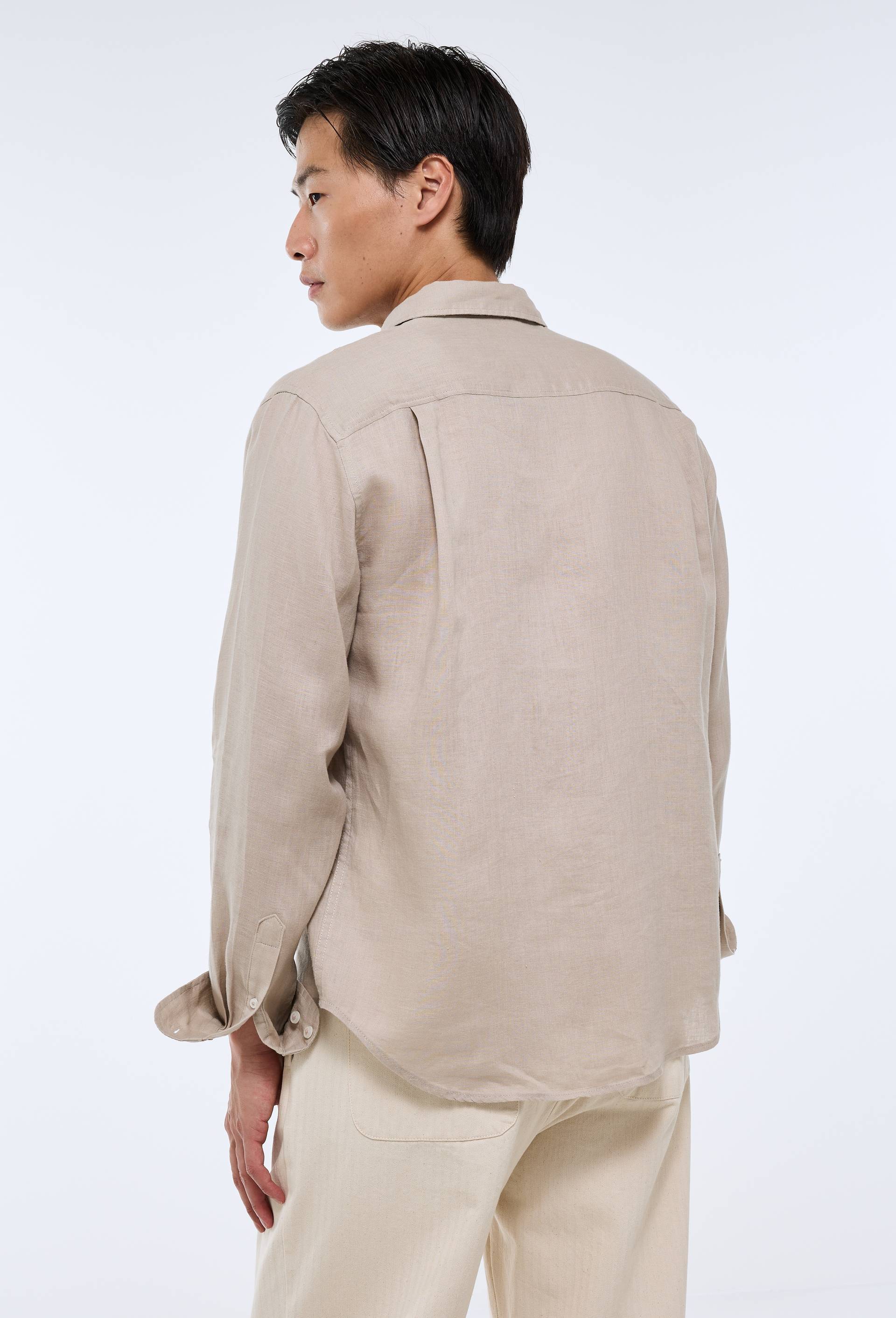 Chemise manches longues en lin, Beige clair, large image number 1.0