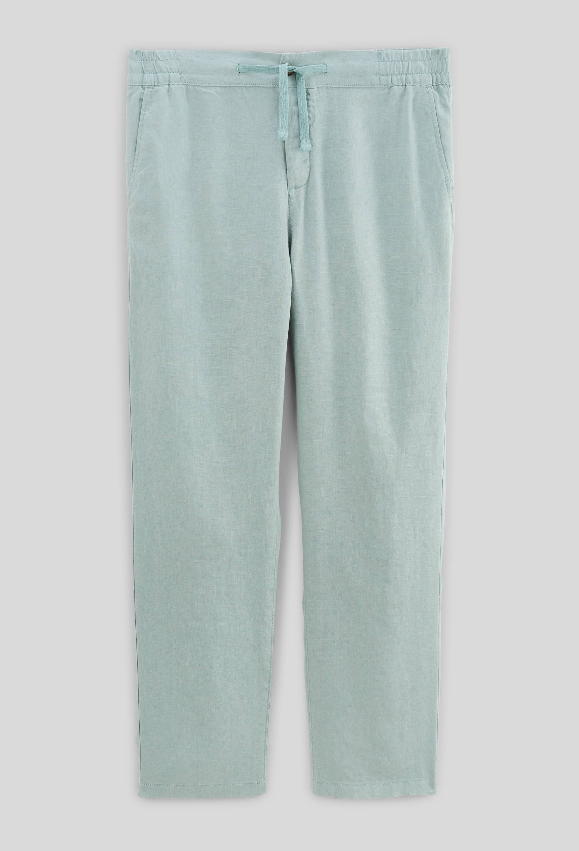 Pantalon &eacute;lastiqu&eacute; en lin, Vert clair, large image number 2