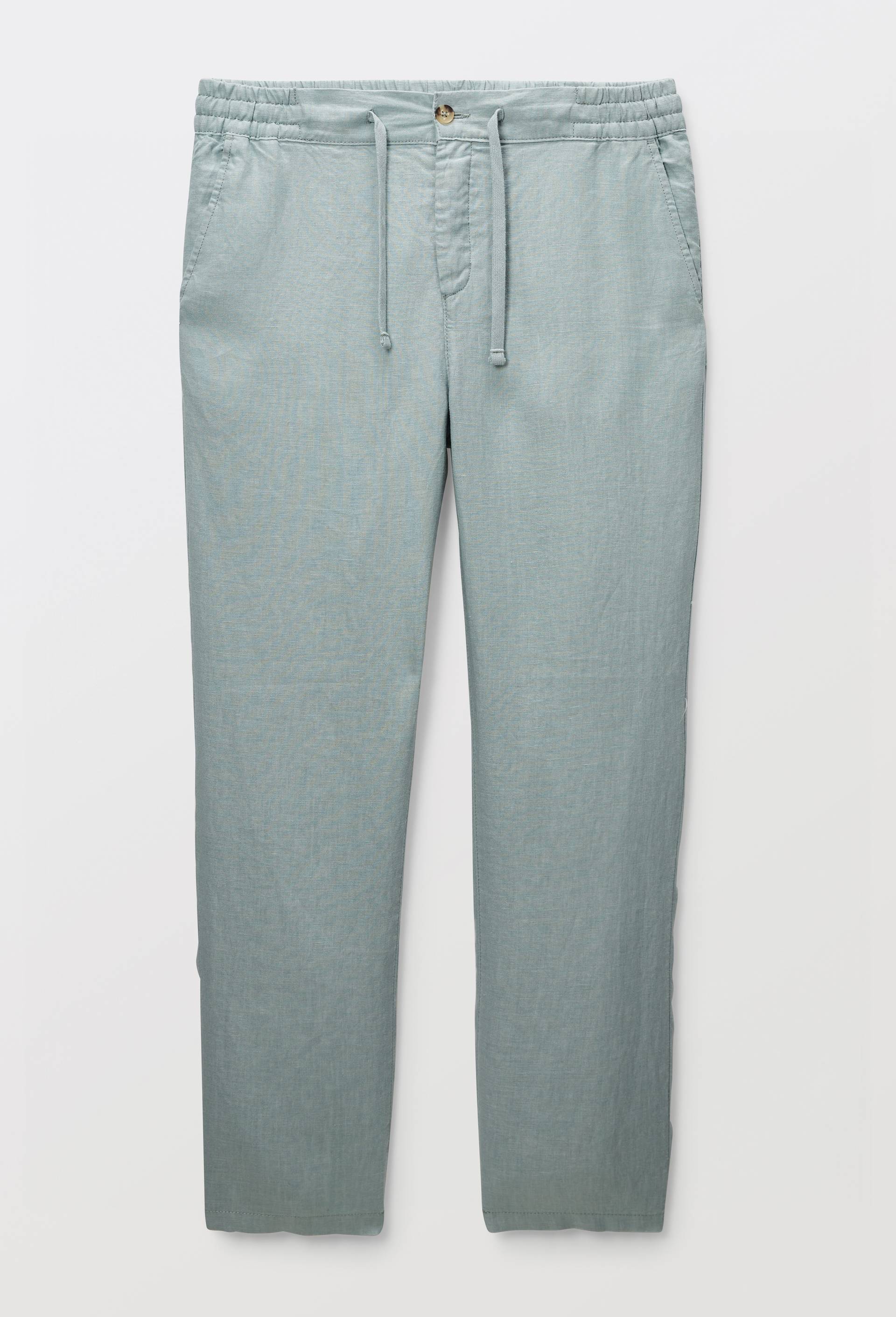 Pantalon &eacute;lastiqu&eacute; en lin, Vert clair, large image number 2.0