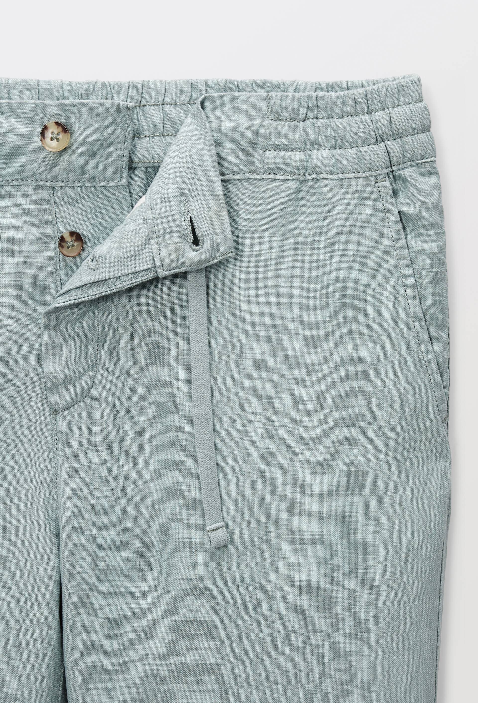 Pantalon &eacute;lastiqu&eacute; en lin, Vert clair, large image number 3