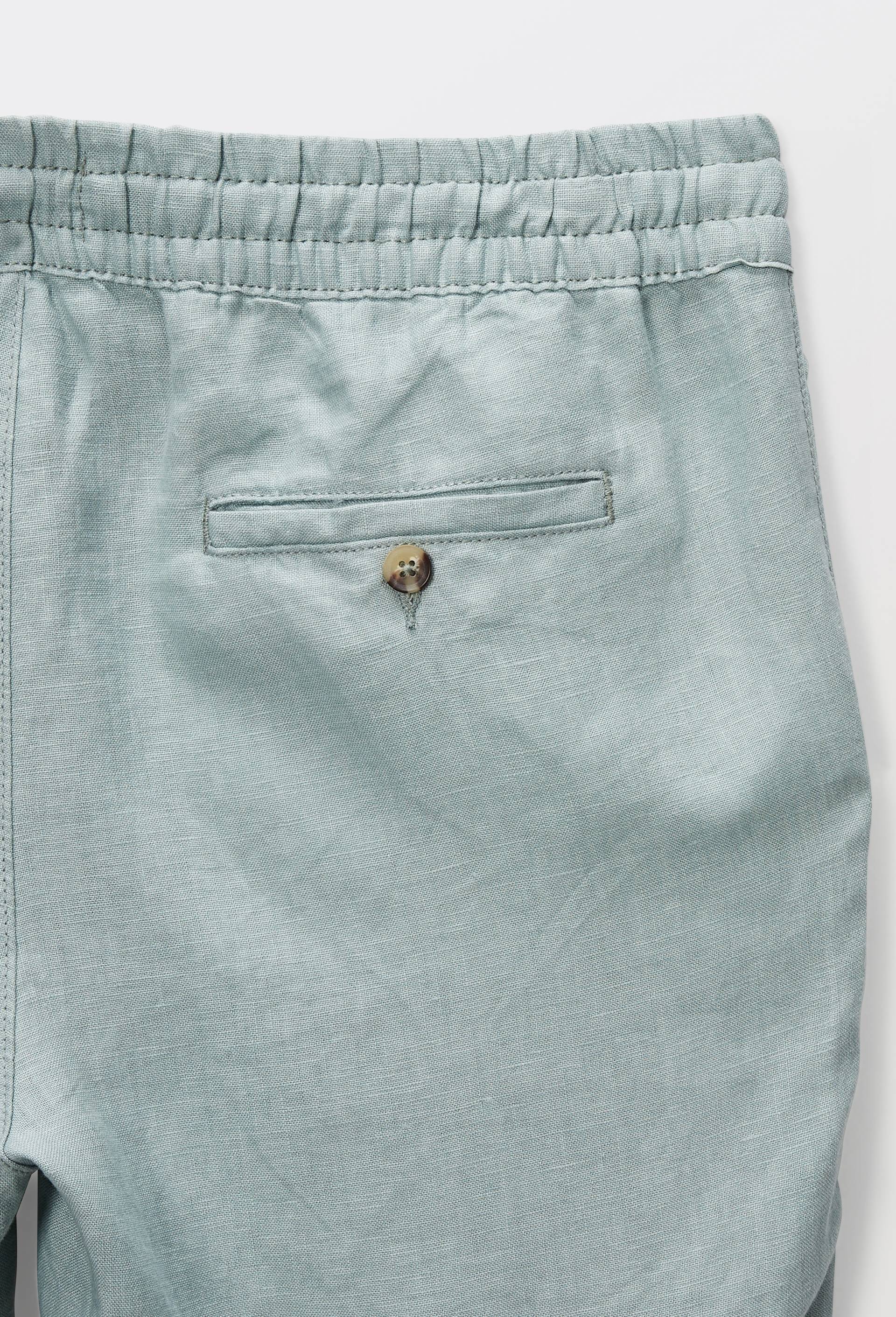 Pantalon &eacute;lastiqu&eacute; en lin, Vert clair, large image number 4