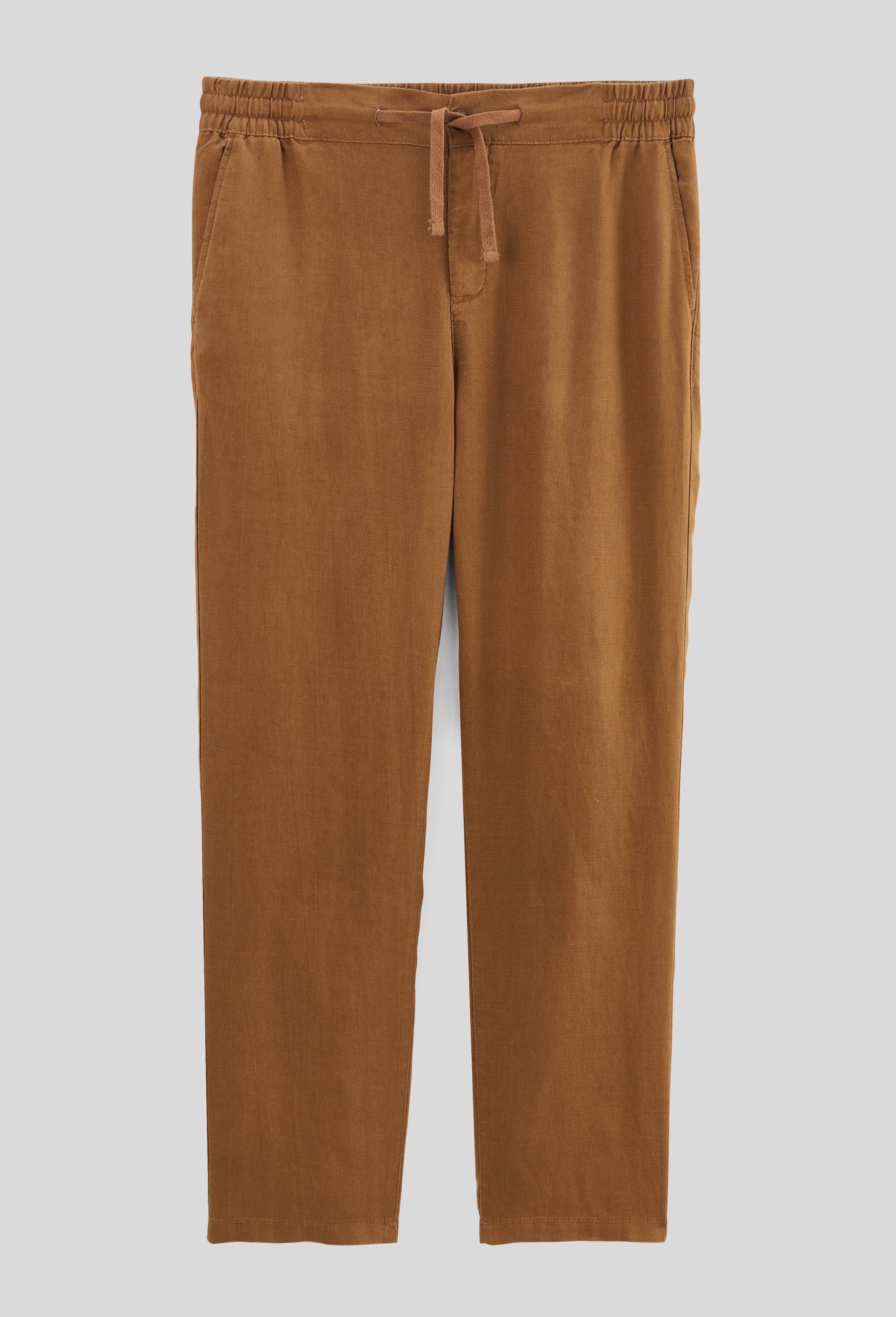Pantalon élastiqué en lin, Beige, large image number 2