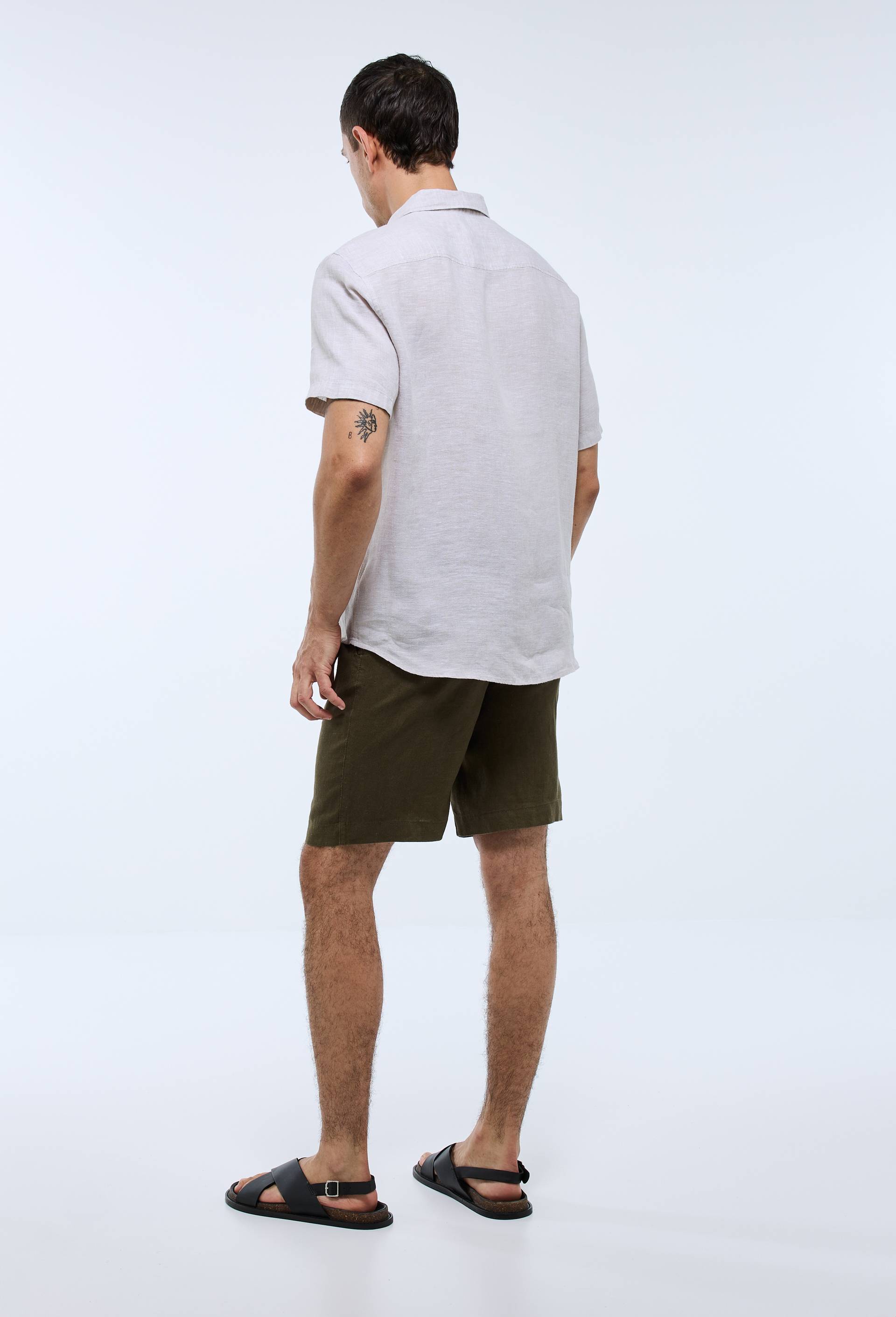 Chemise manches courtes en lin, Beige clair, large image number 2
