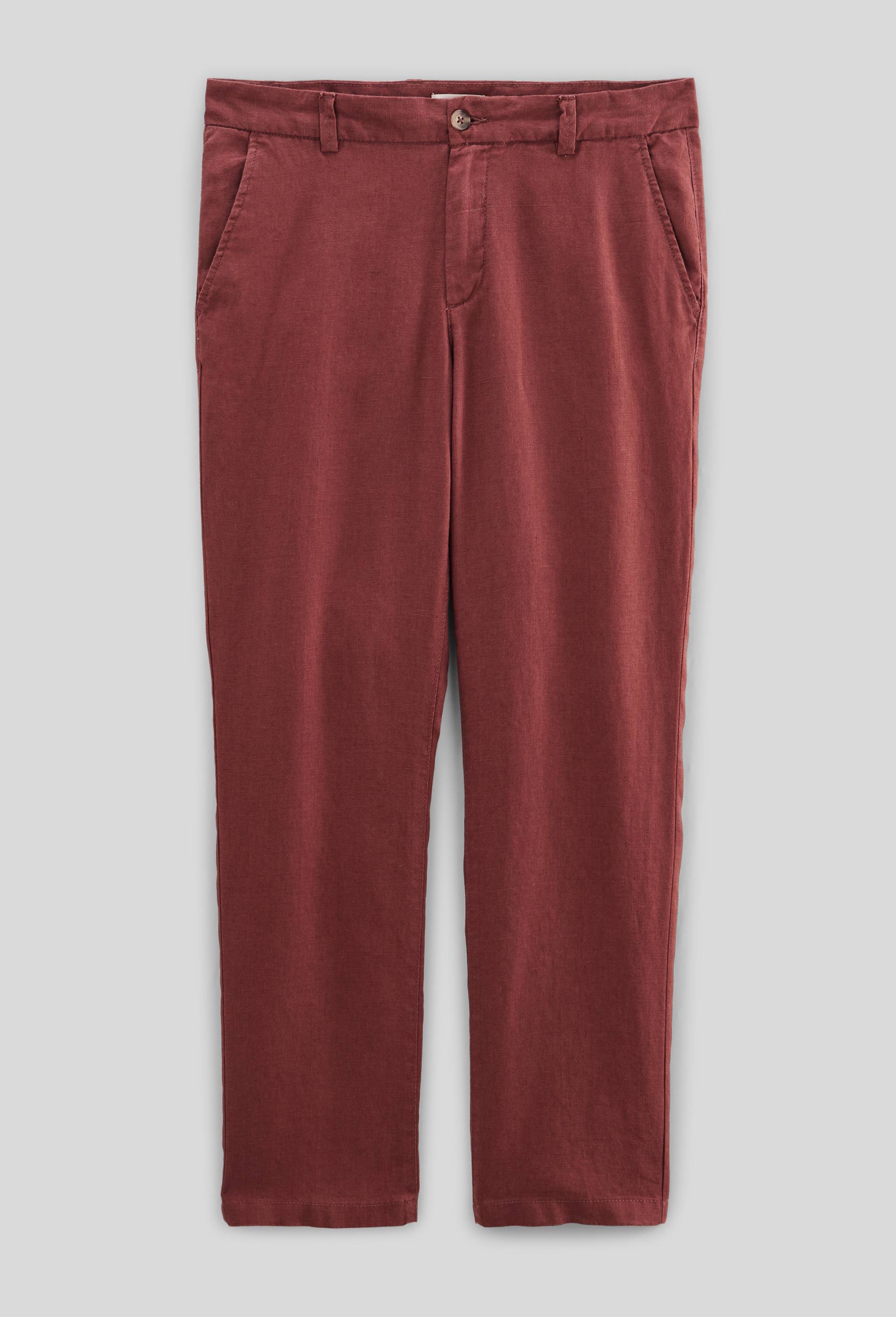 Pantalon boutonné en lin, Brun, large image number 2.0