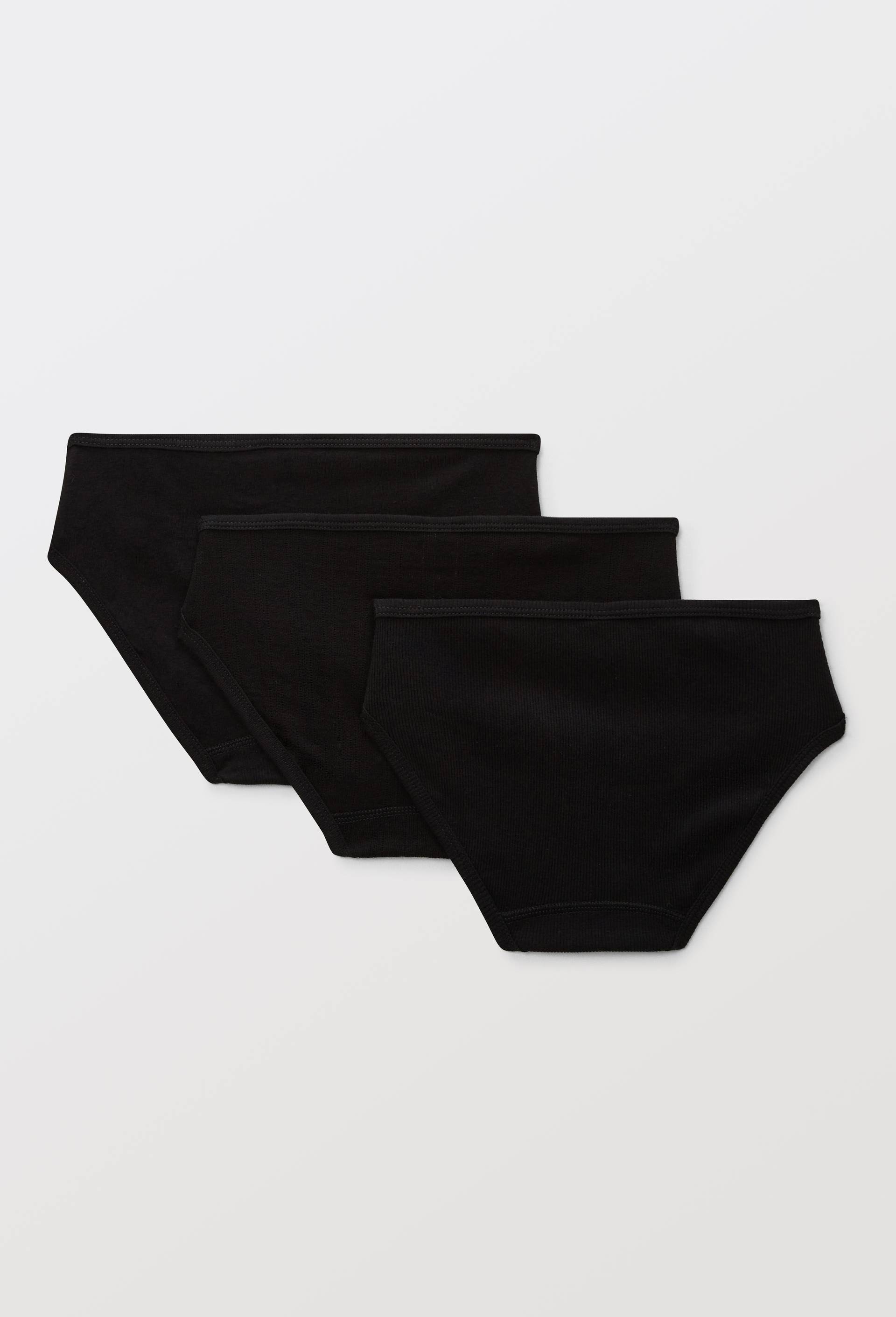 Lot de 3 culottes midi en coton BIO Petit Bateau, certifi&eacute; OEKO-TEX, Noir, large image number 3.0