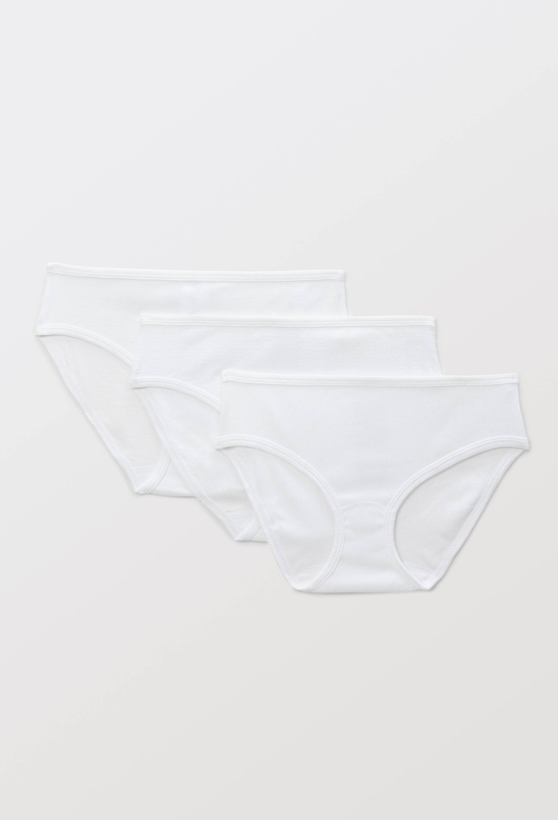 Lot de 3 culottes midi en coton BIO Petit Bateau, certifi&eacute; OEKO-TEX, Blanc, large image number 2