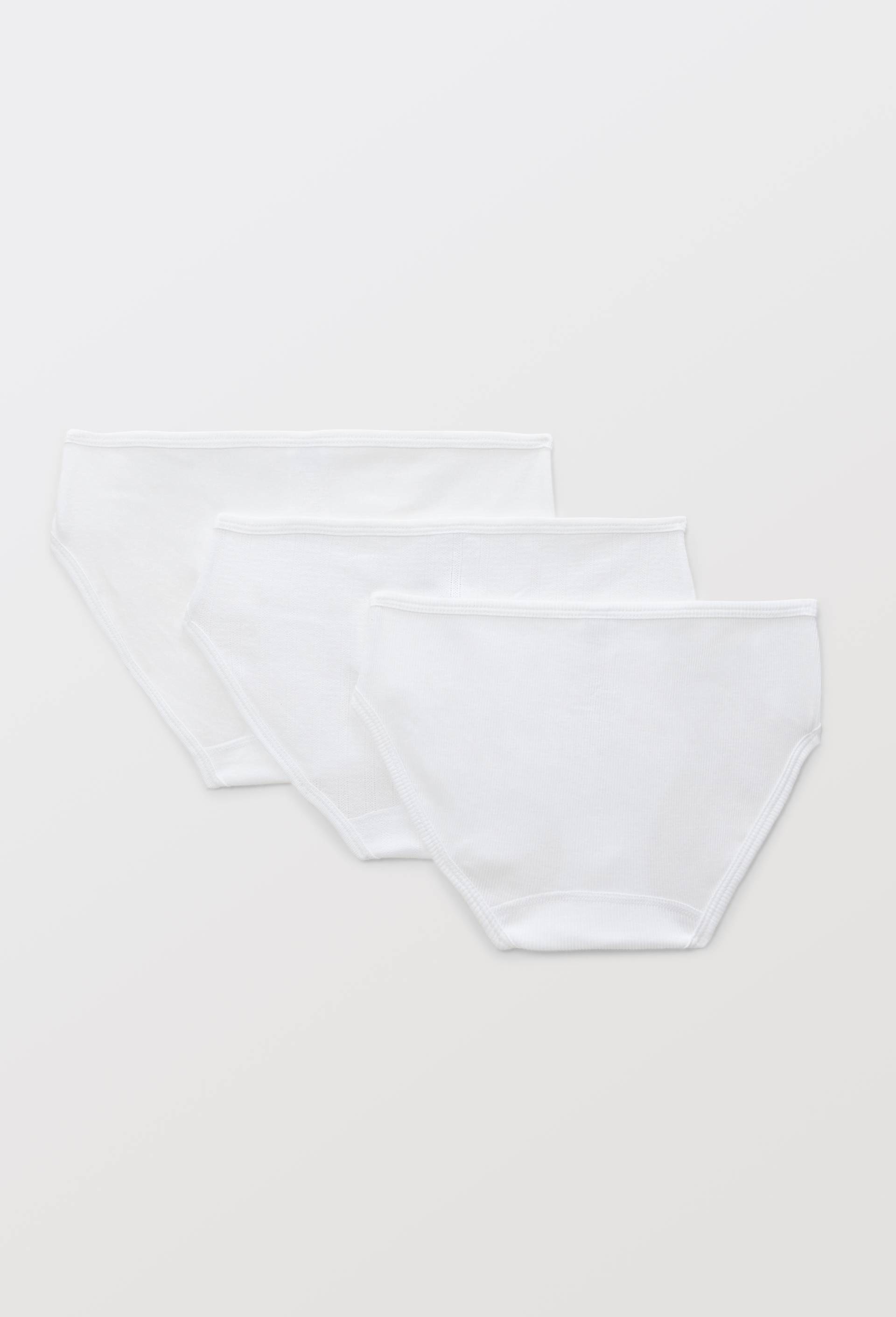 Lot de 3 culottes midi en coton BIO Petit Bateau, certifi&eacute; OEKO-TEX, Blanc, large image number 3.0
