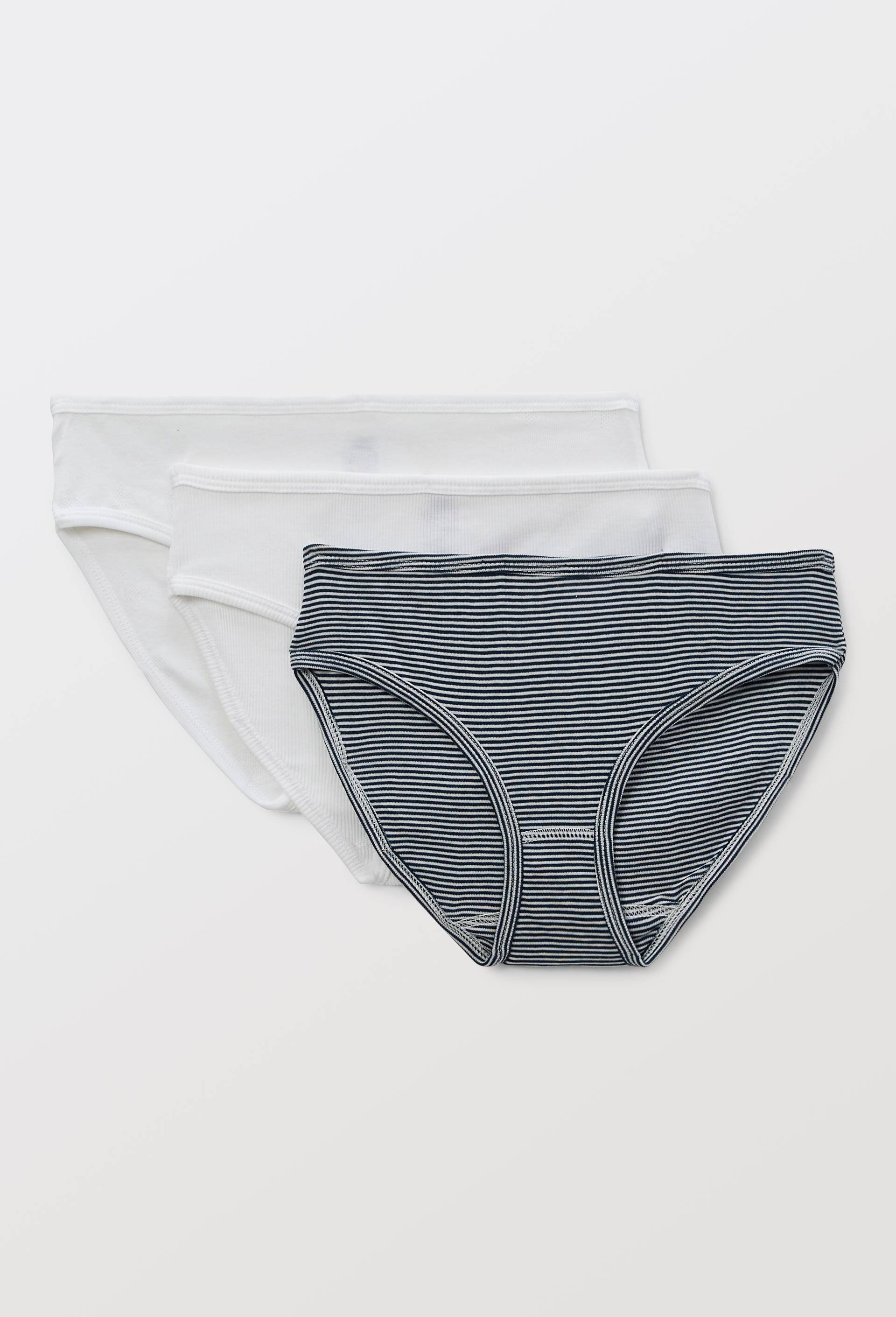 Lot de 3 culottes midi en coton BIO Petit Bateau, certifi&eacute; OEKO-TEX, Bleu fonc&eacute;, large image number 0