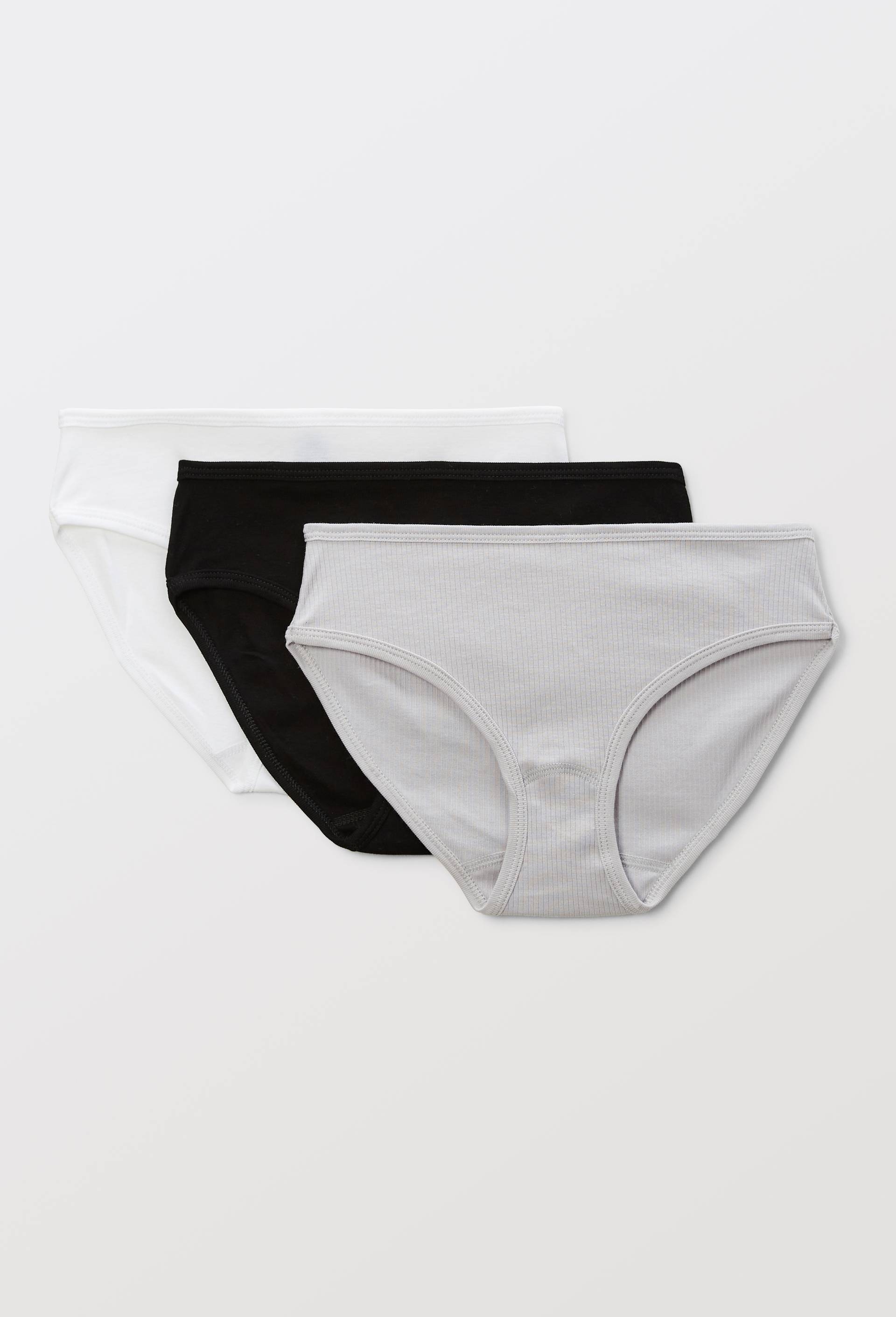 Lot de 3 culottes en coton BIO Petit Bateau, certifi&eacute; OEKO-TEX, Gris, large image number 0