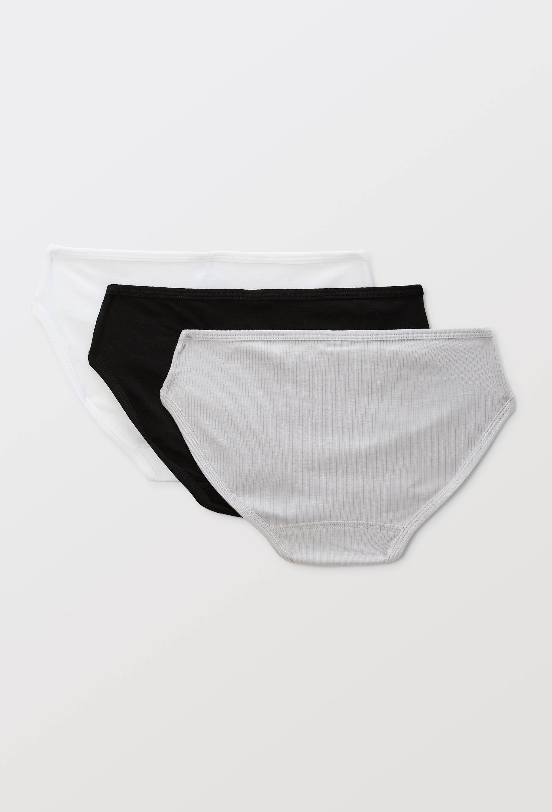 Lot de 3 culottes en coton BIO Petit Bateau, certifi&eacute; OEKO-TEX, Gris, large image number 2