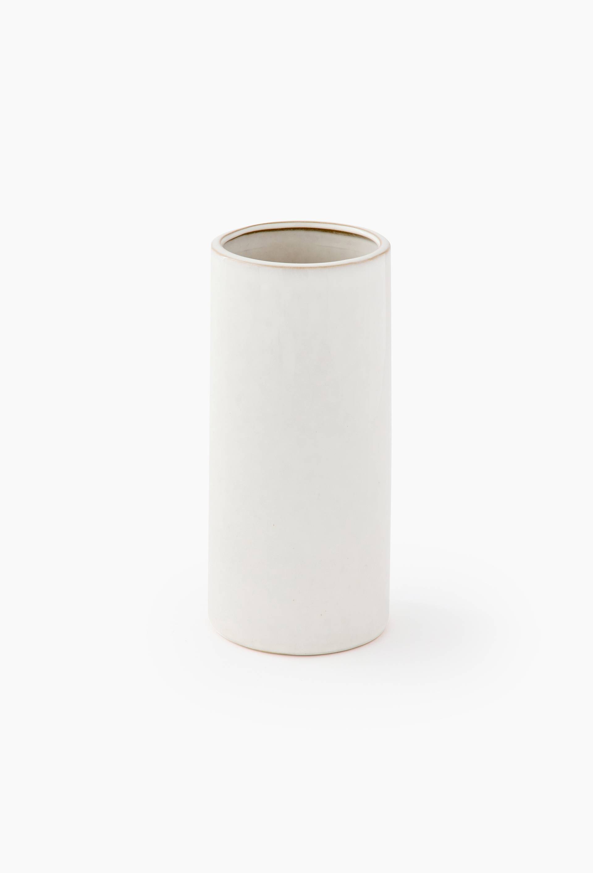 Vase droit, 10xH23cm, en c&eacute;ramique, Blanc, large image number 0
