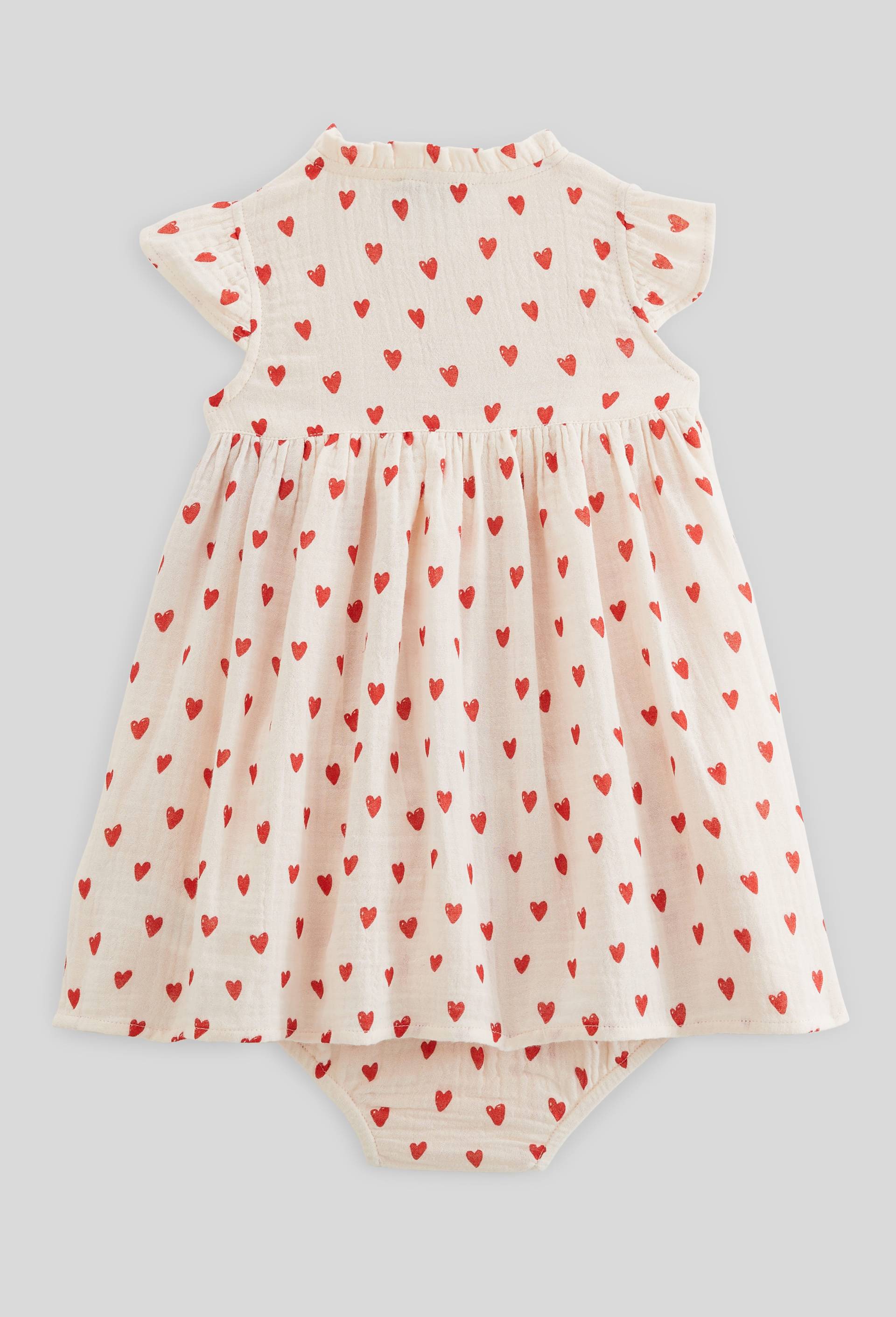 Robe portefeuille avec bloomer imprim&eacute;s en gaze de coton BIO GOTS, Beige clair, large image number 2.0