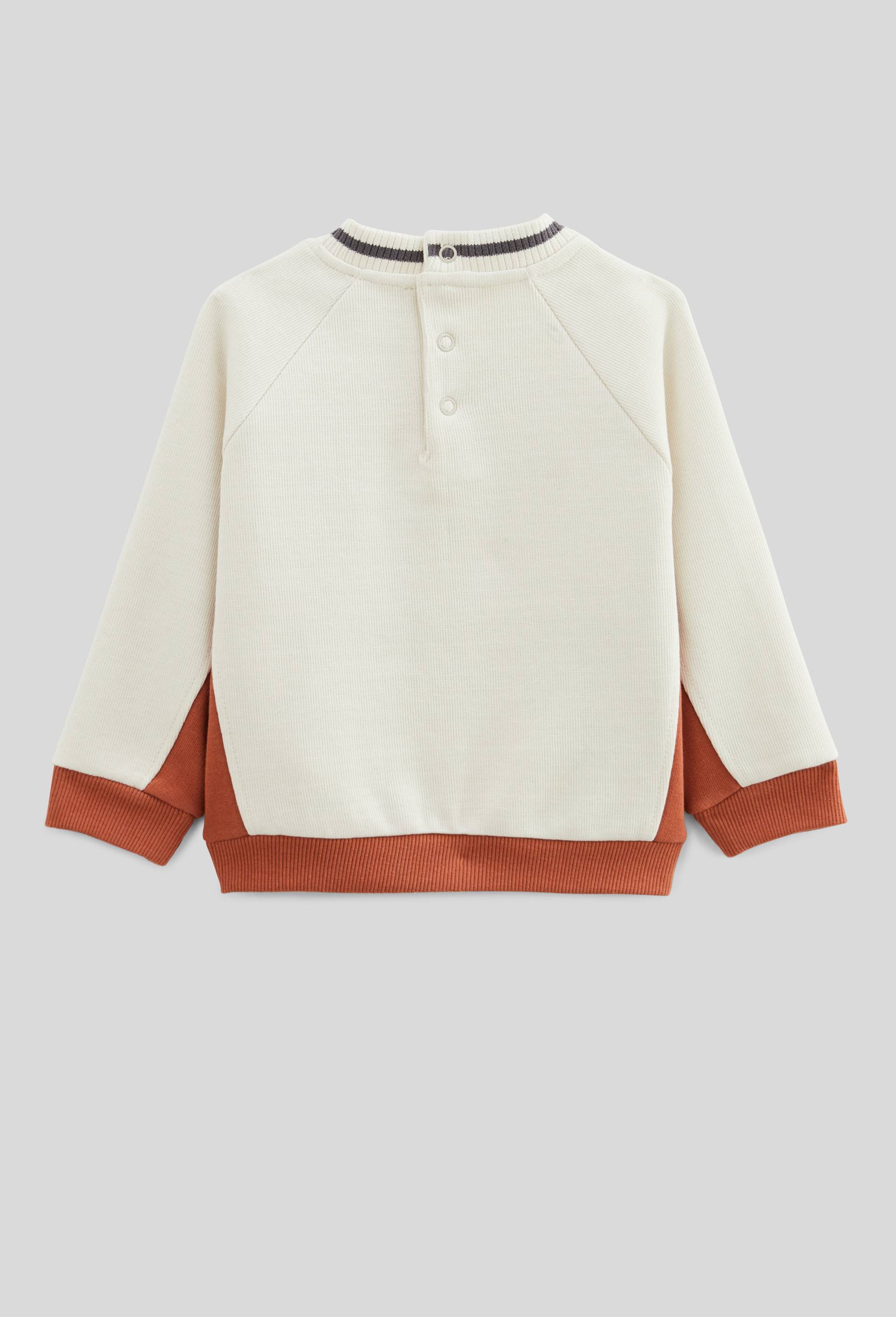 Sweat imprimé en coton BIO GOTS, Beige clair, large image number 1