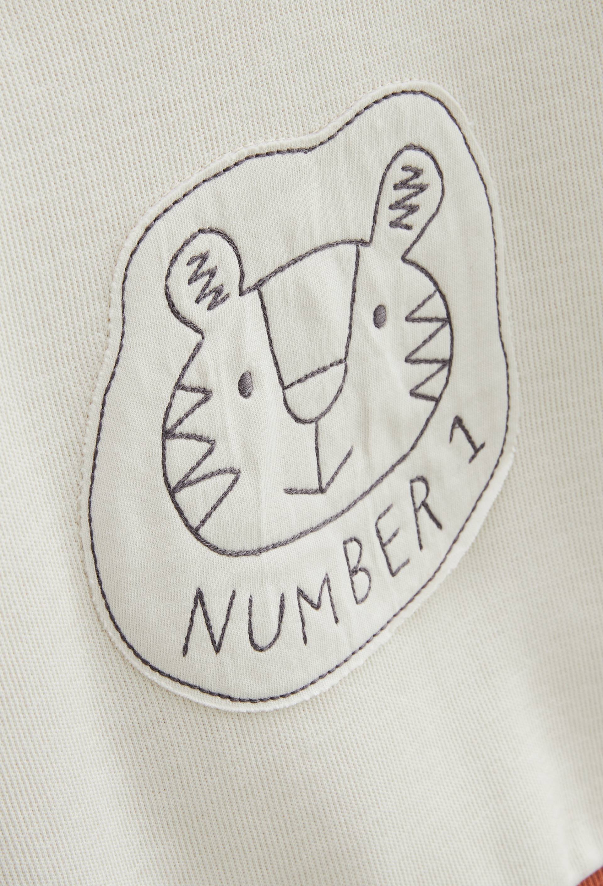 Sweat imprimé en coton BIO GOTS, Beige clair, large image number 2