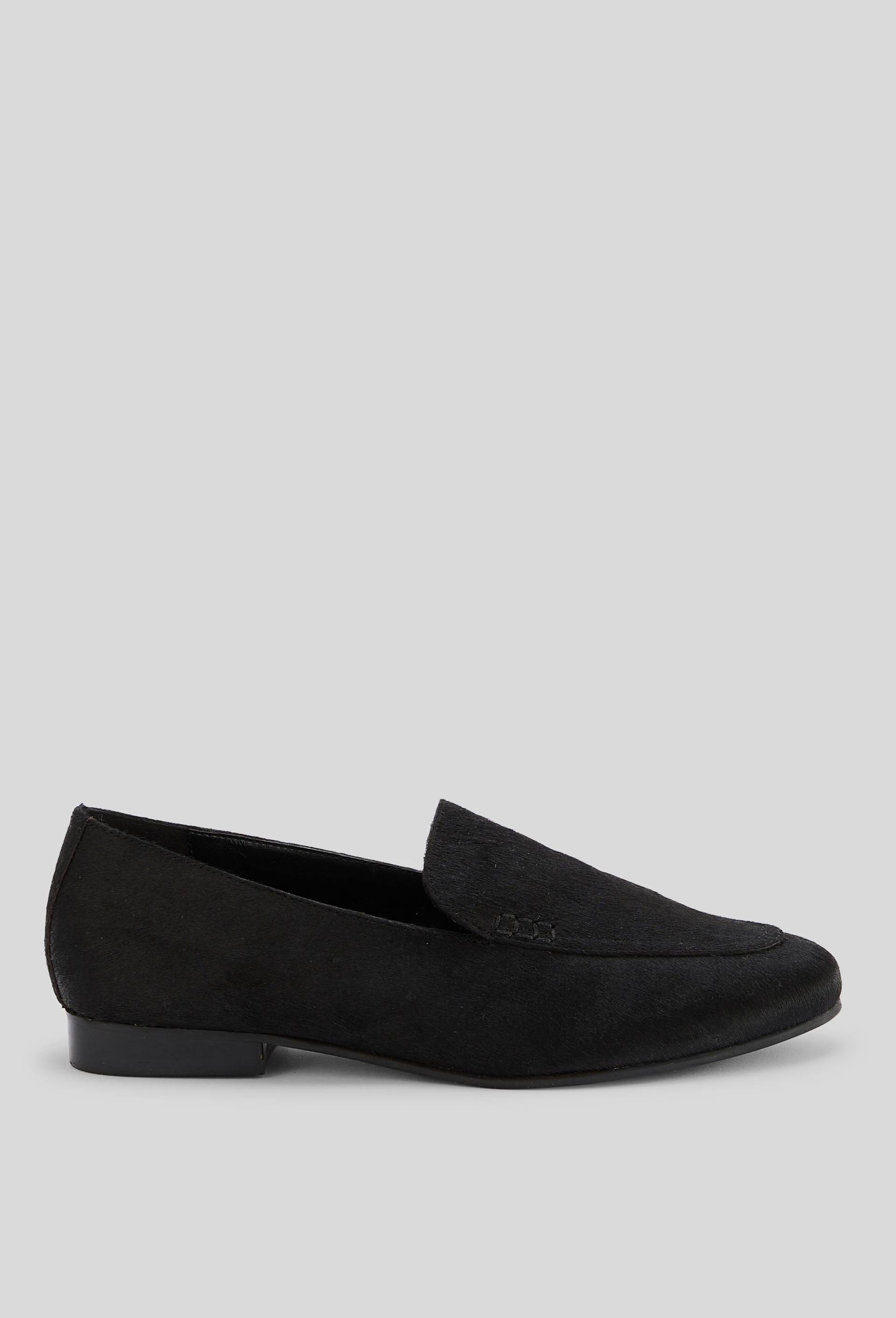 Mocassins en cuir poils, Noir, large image number 0