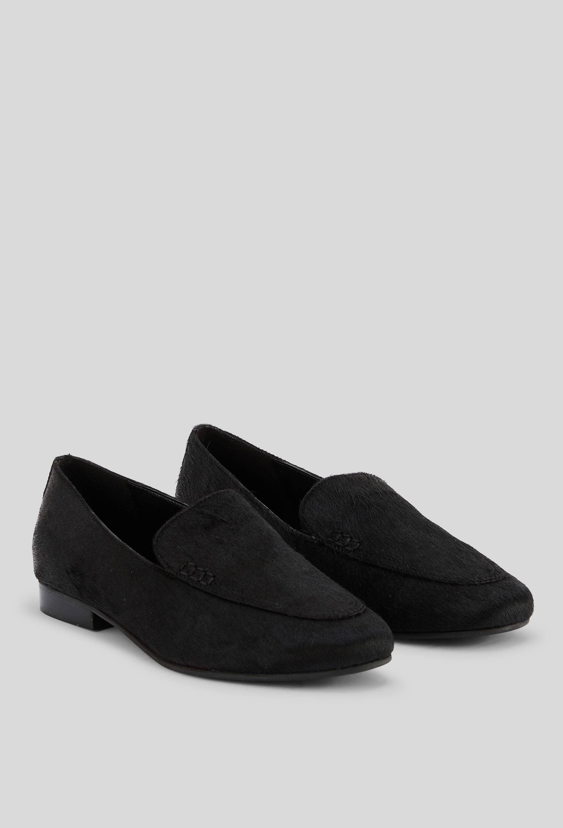 Mocassins en cuir poils, Noir, large image number 1