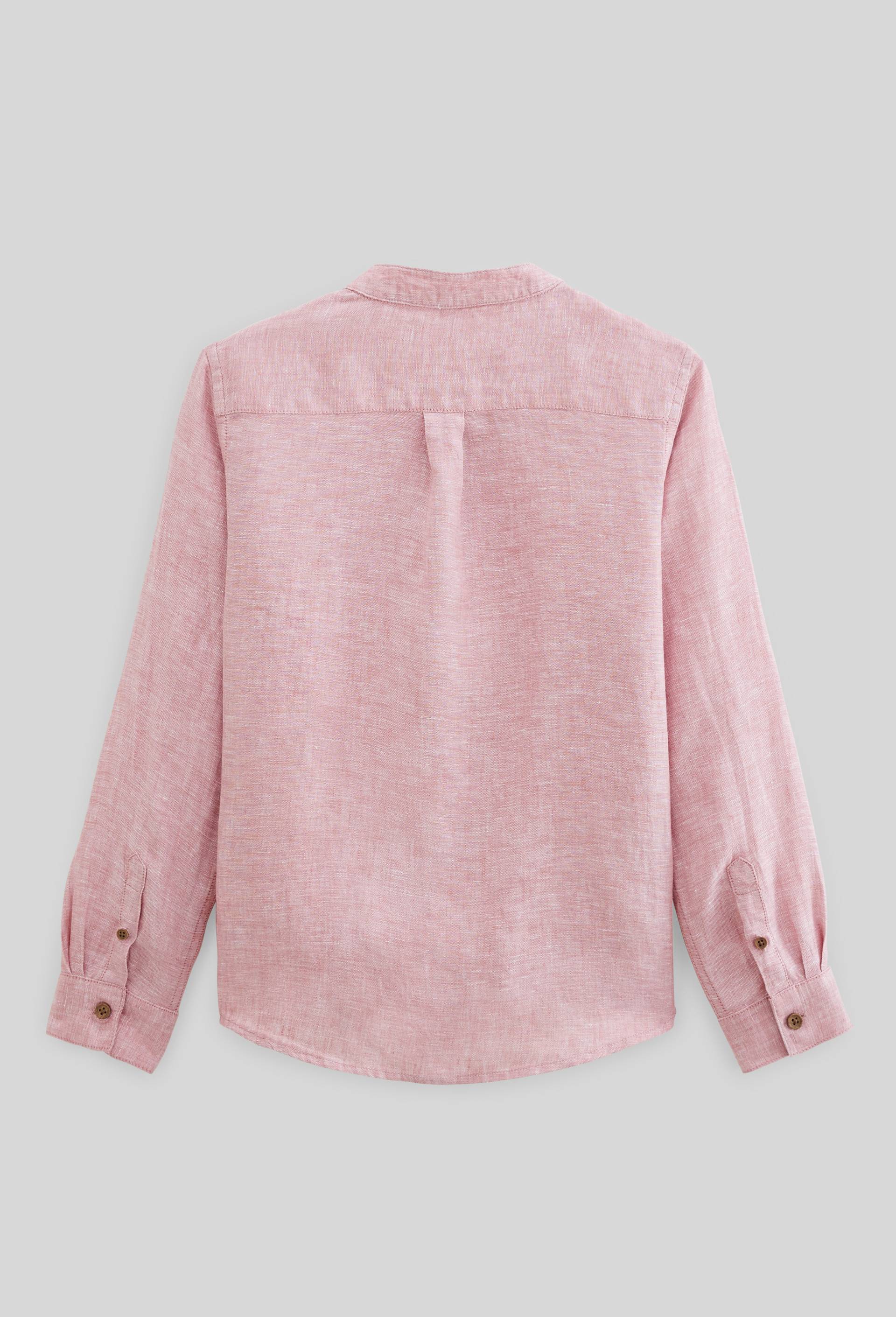 Garçon Chemise Rose Col Mao Chemise Col Mao Unie En 100% Lin ROSE