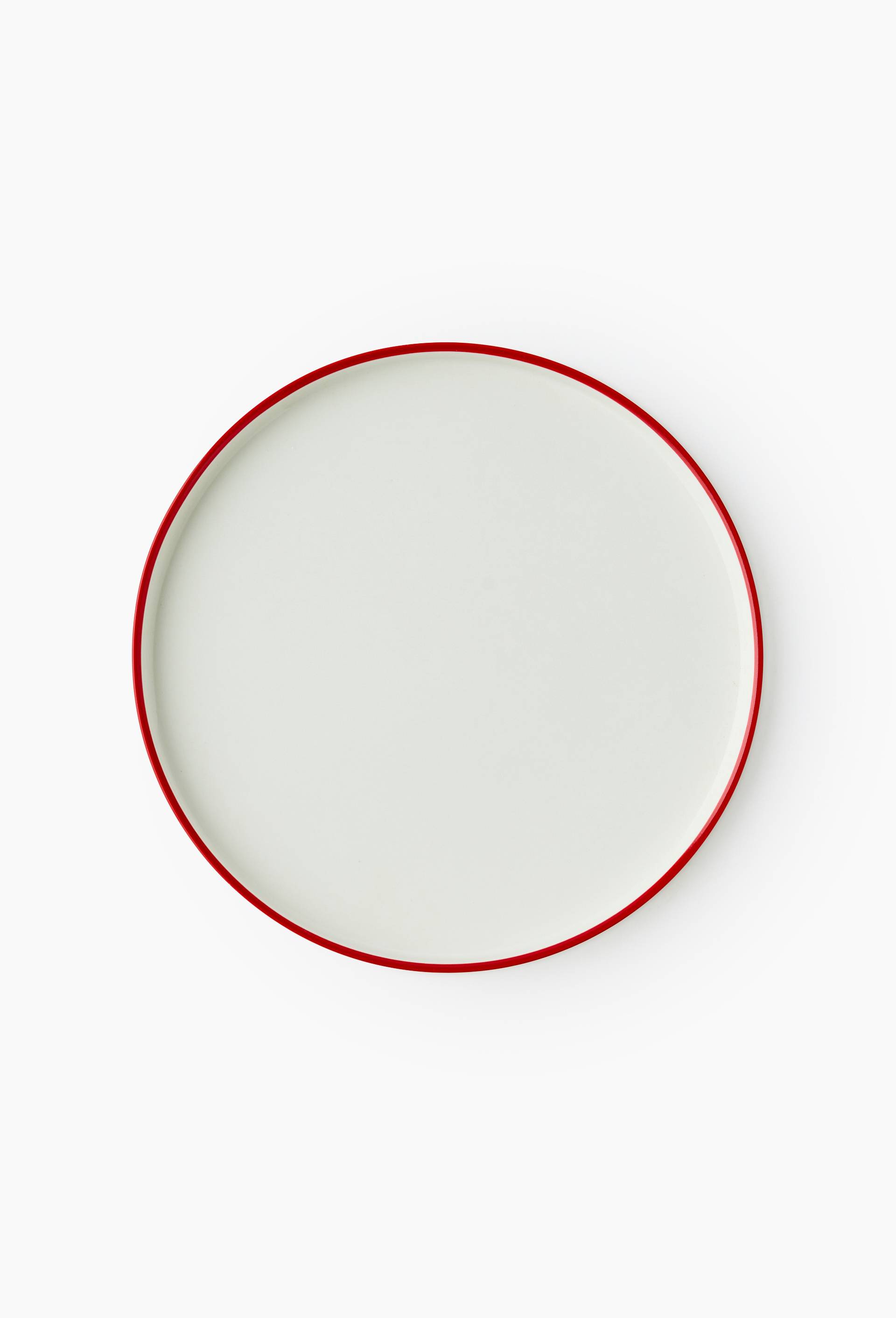 Assiette plate rebord finition liser&eacute;, 25cm, Blanc, large image number 0.0