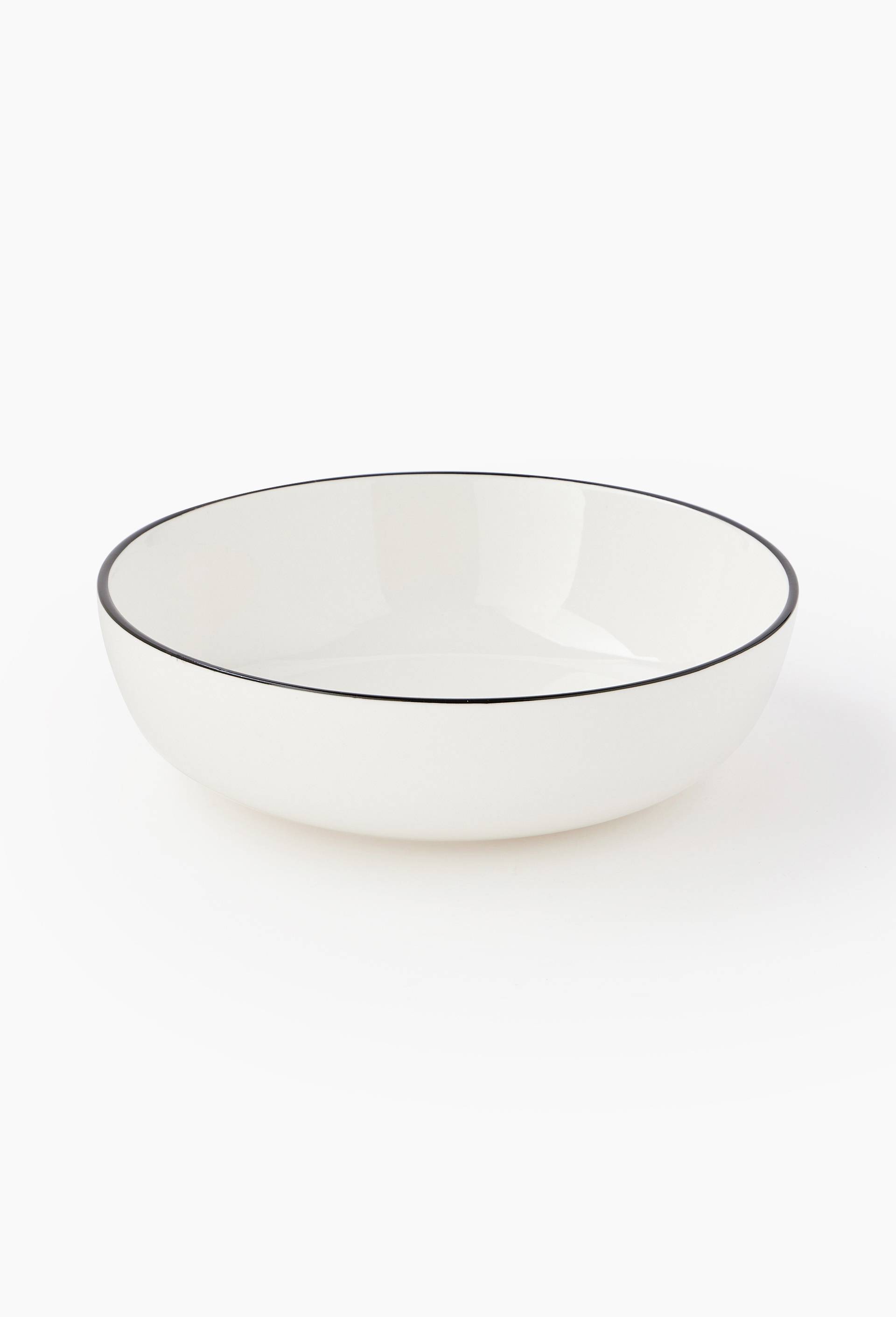 Saladier finition liser&eacute;, 25cm, Blanc, large image number 0