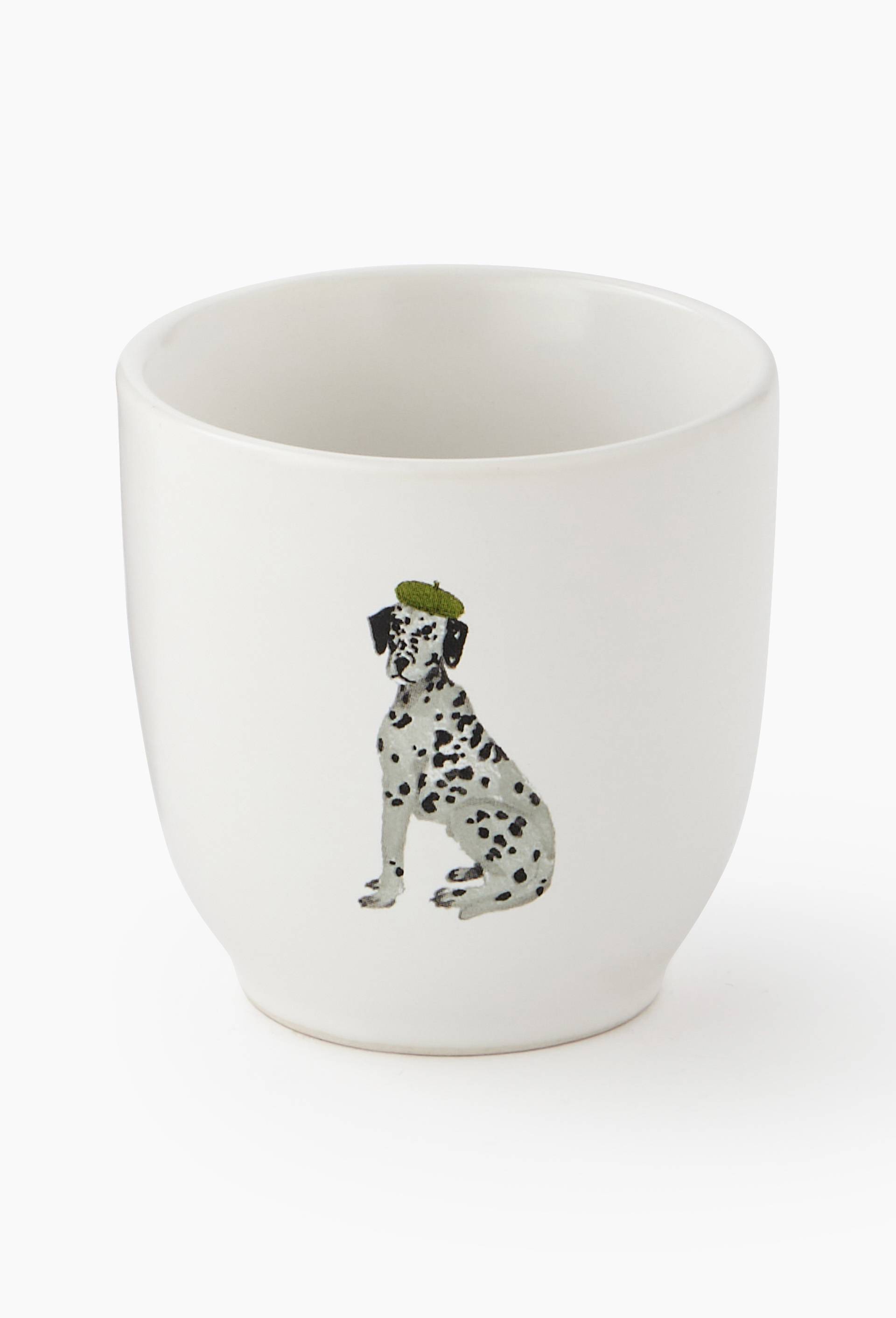 Lot de 4 - Tasse finition imprim&eacute;e, 20cl, Blanc, large image number 1