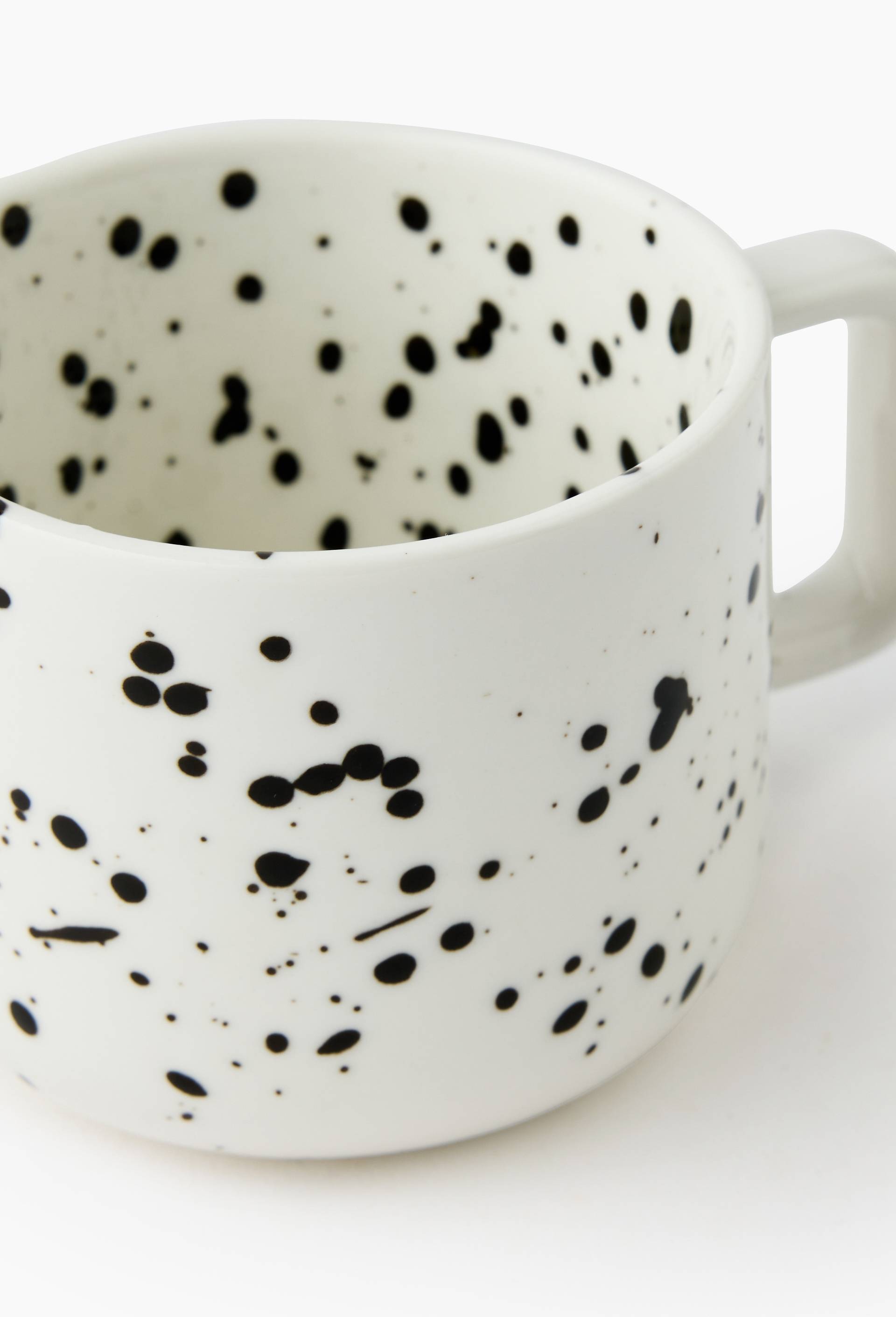 Tasse finition tachet&eacute;e, 20cl, Blanc, large image number 1