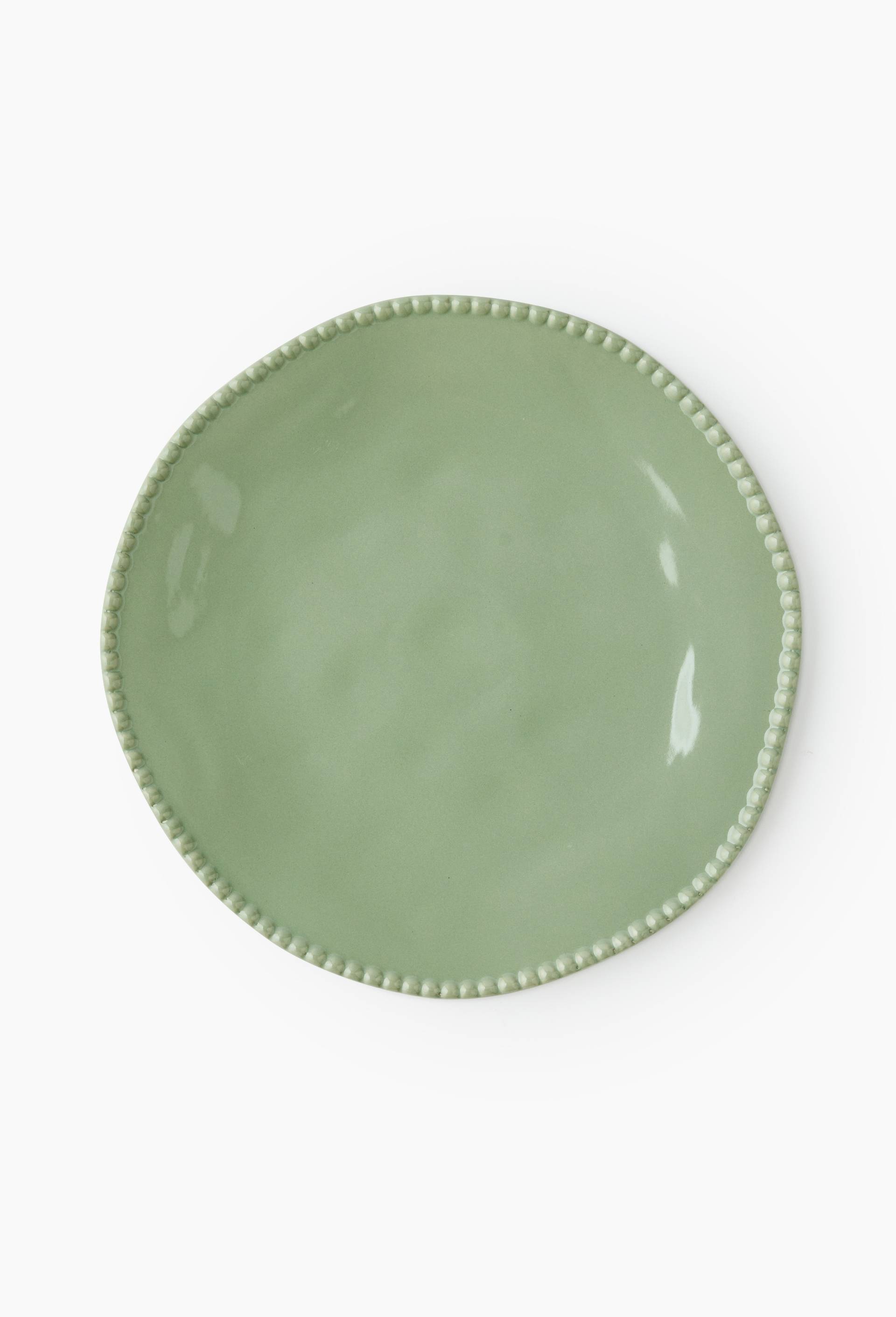 Assiette plate finition perl&eacute;e, 27cm, Vert, large image number 0.0