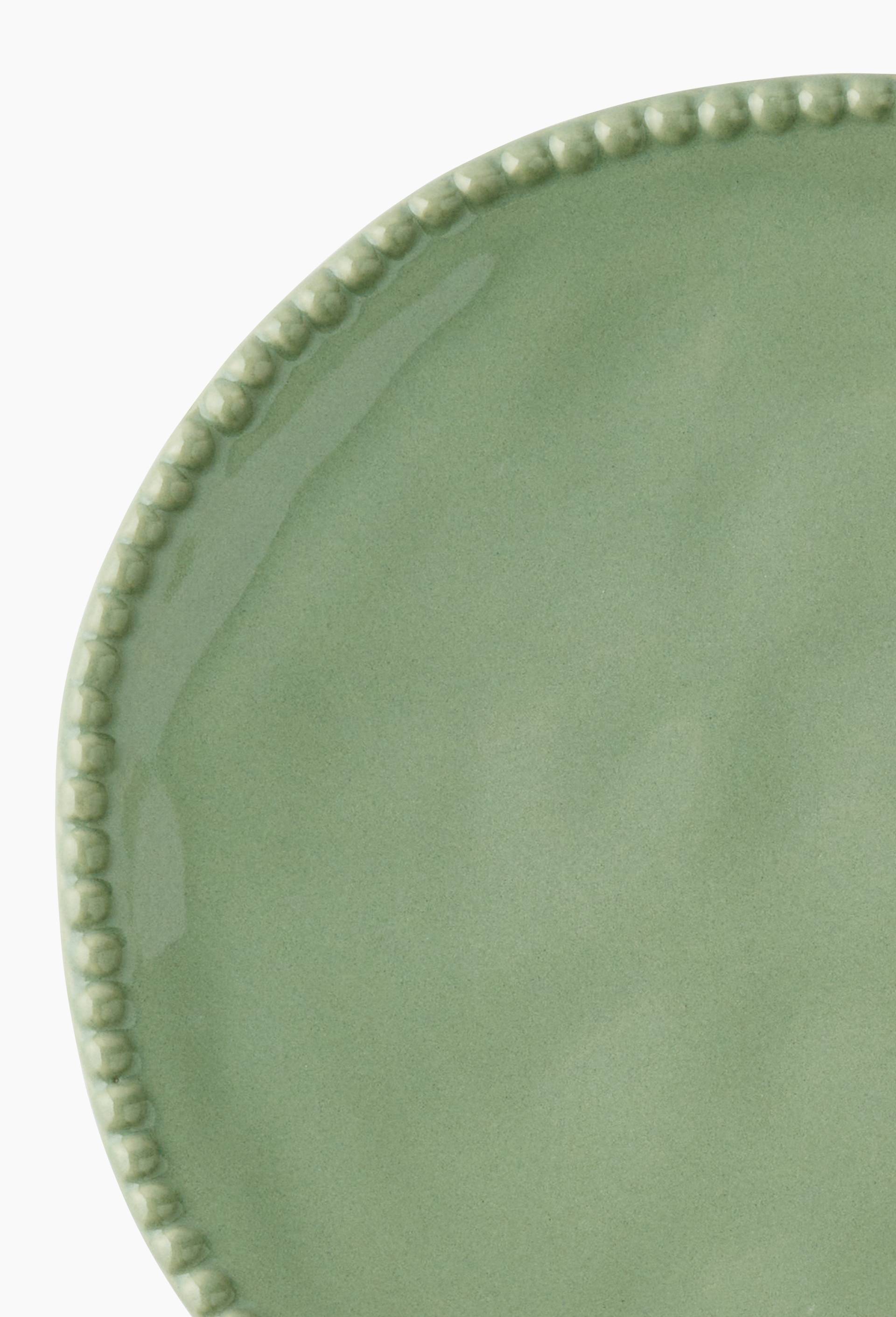 Assiette plate finition perl&eacute;e, 27cm, Vert, large image number 1