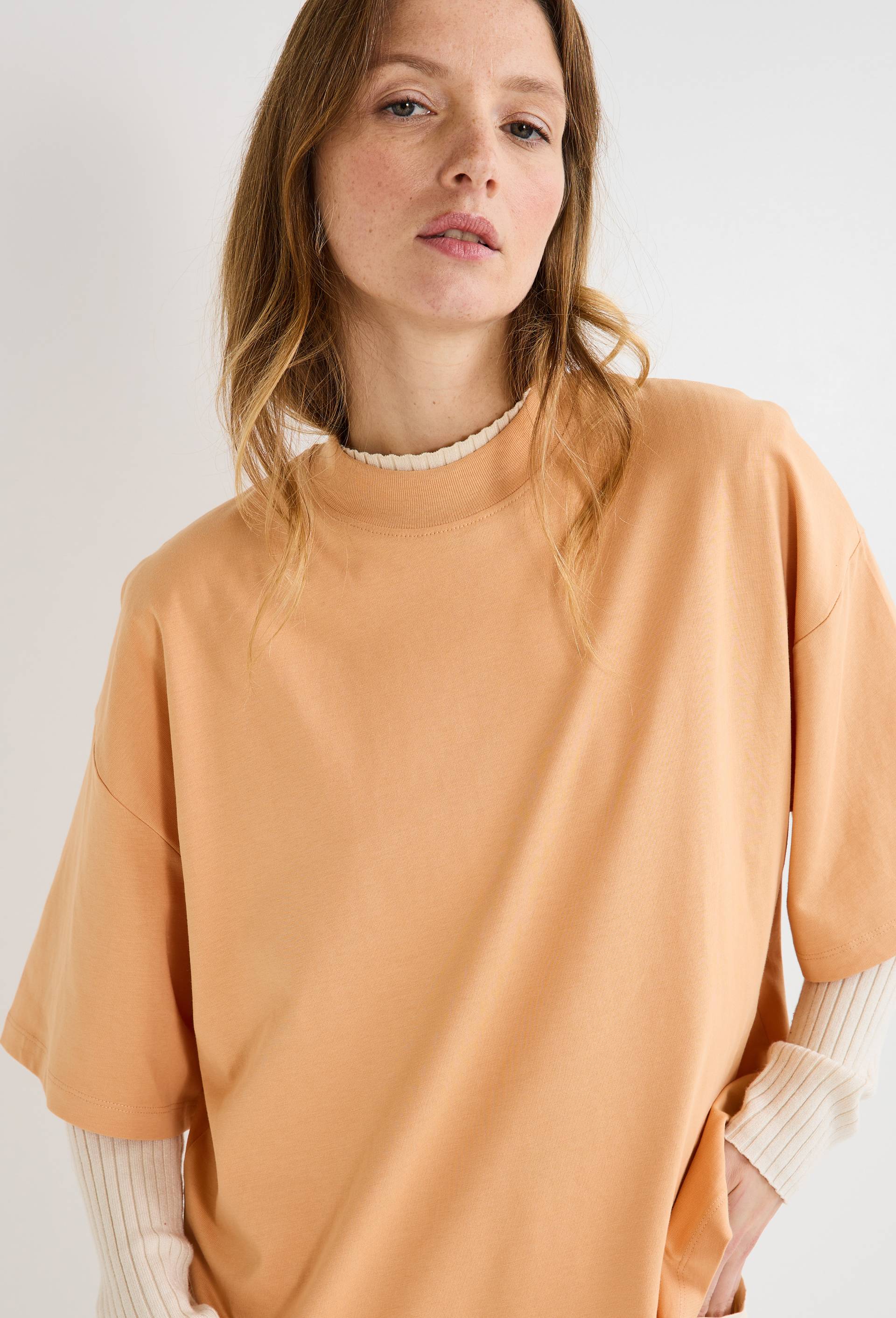 T-shirt manches courtes uni en coton BIO GOTS, Jaune clair, swatch image