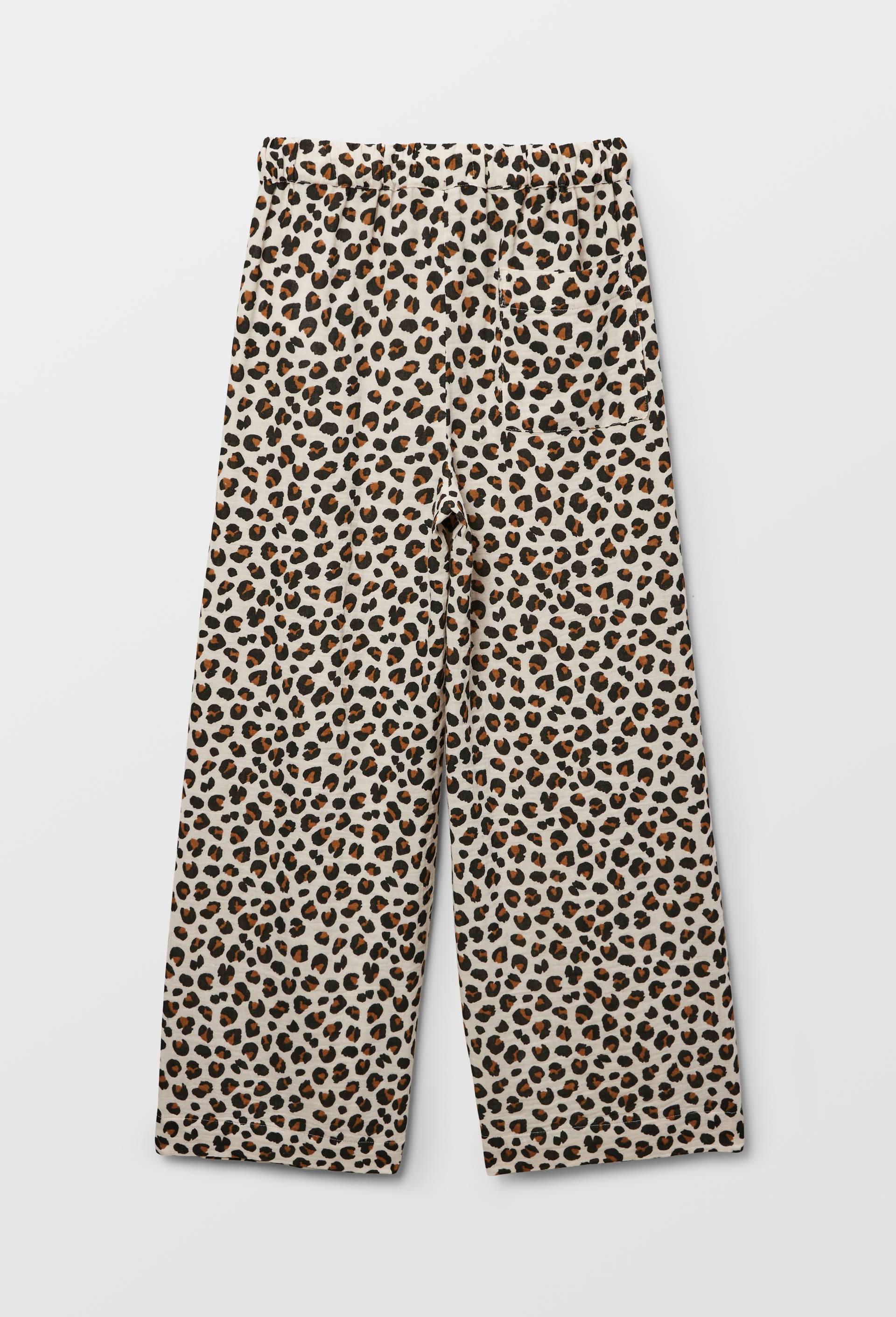 Pantalon large imprim&eacute; en gaze de coton, Beige clair, large image number 2