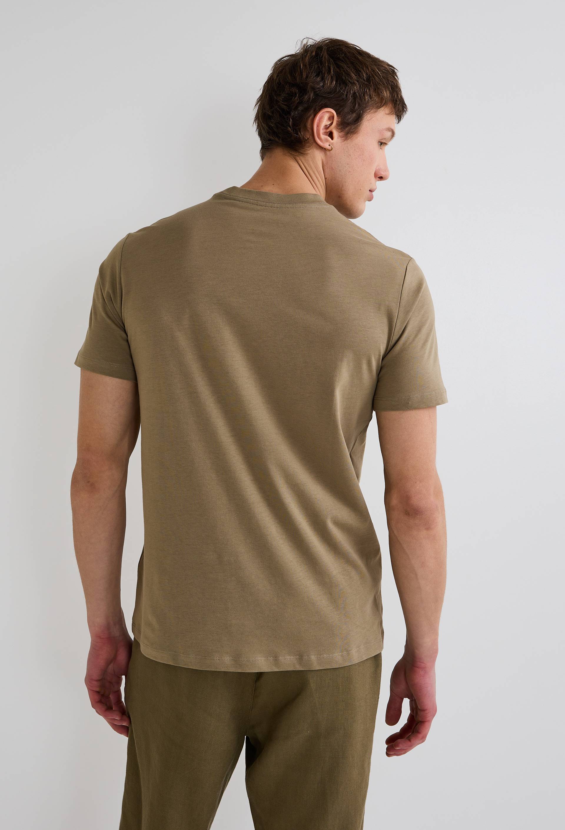 T-shirt manches courtes col rond en coton BIO GOTS, Vert fonc&eacute;, large image number 1