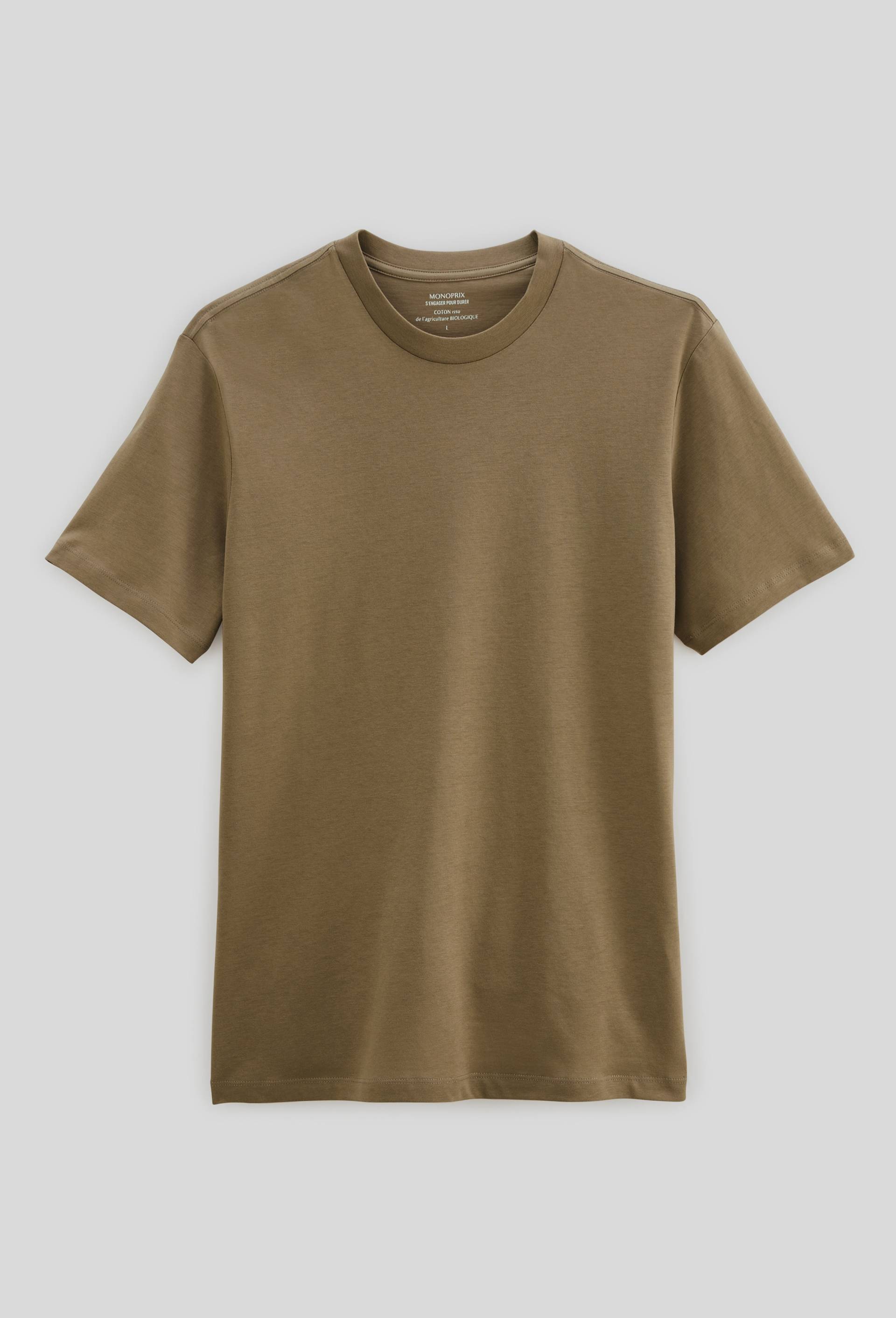 T-shirt manches courtes col rond en coton BIO GOTS, Vert fonc&eacute;, large image number 2