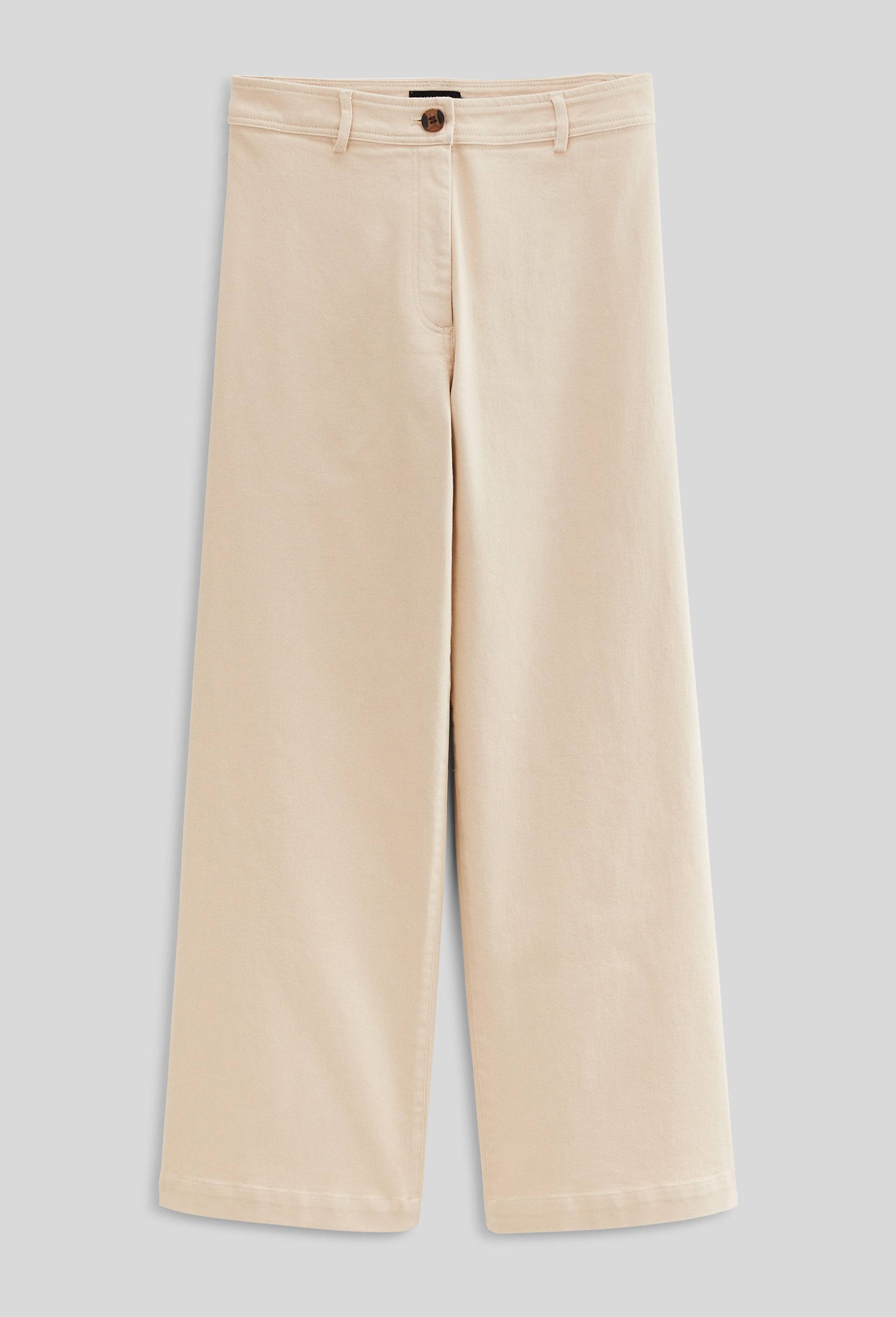 Pantalon large taille haute contenant du coton, Beige clair, large image number 2
